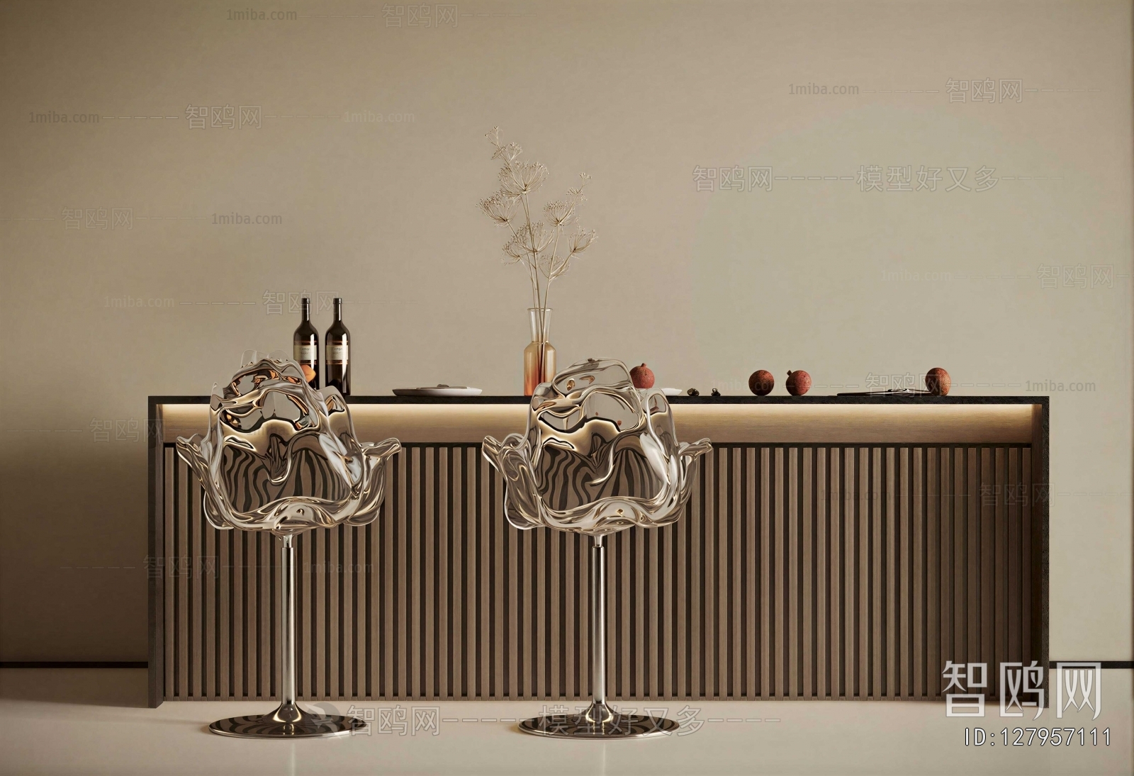 Wabi-sabi Style Counter Bar