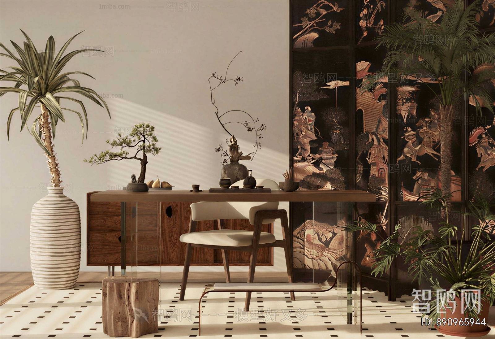 Wabi-sabi Style Tea Tables And Chairs