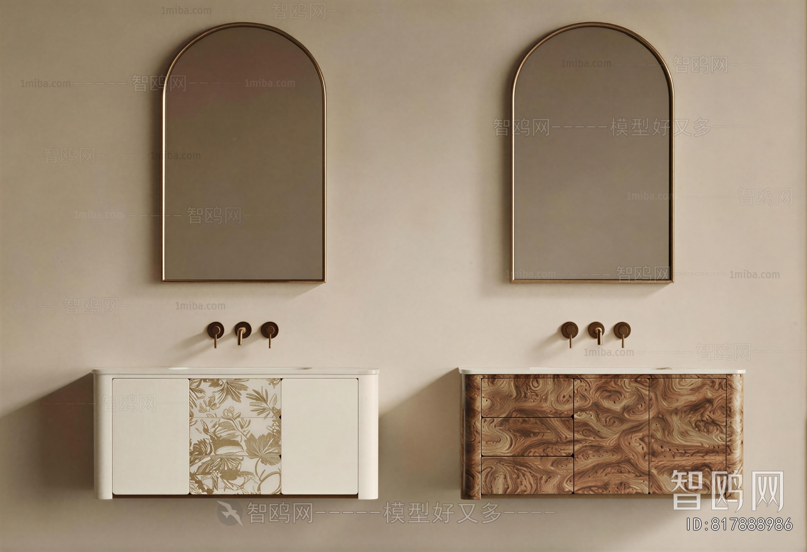 Wabi-sabi Style Bathroom Cabinet