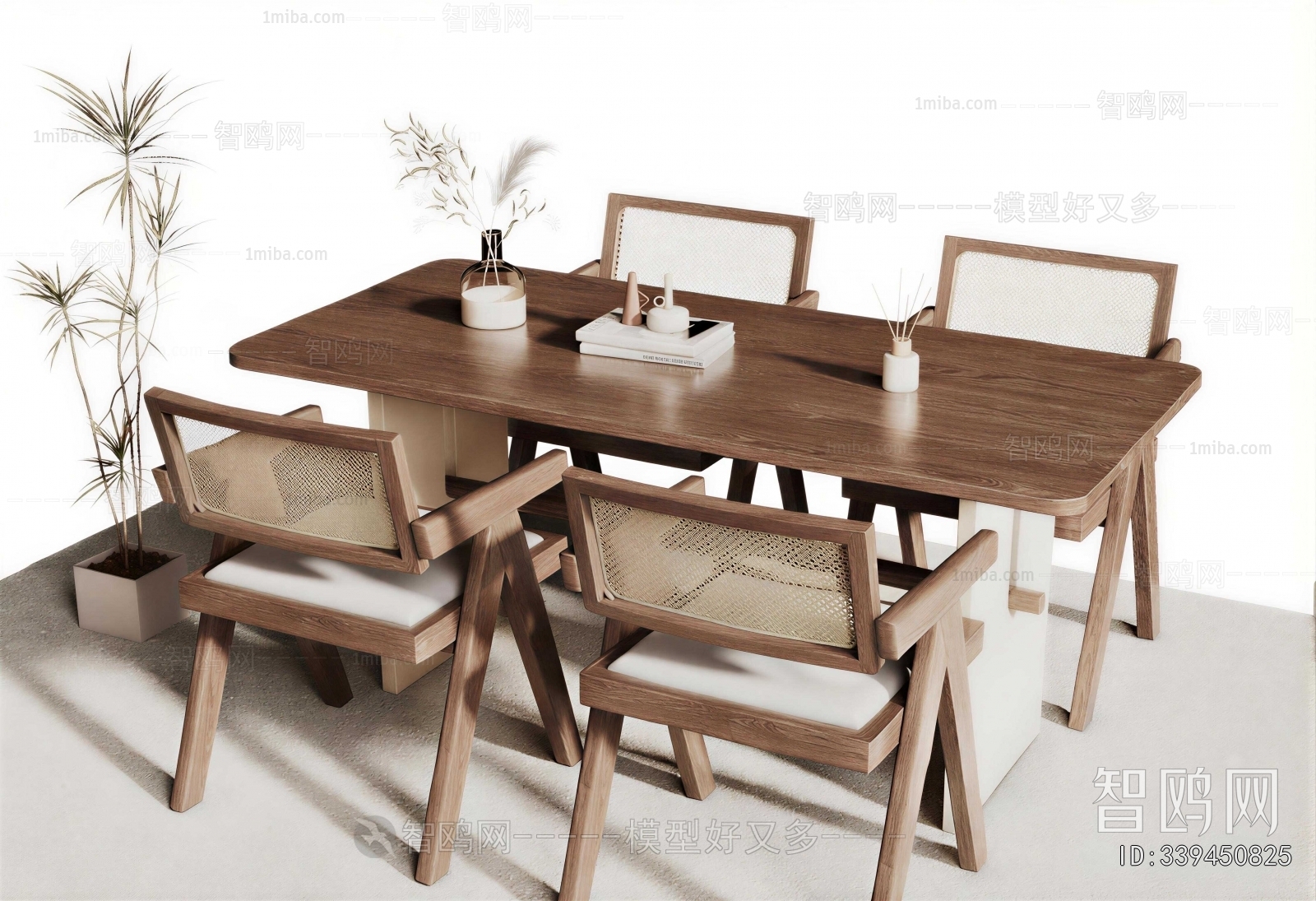 Wabi-sabi Style Dining Table And Chairs