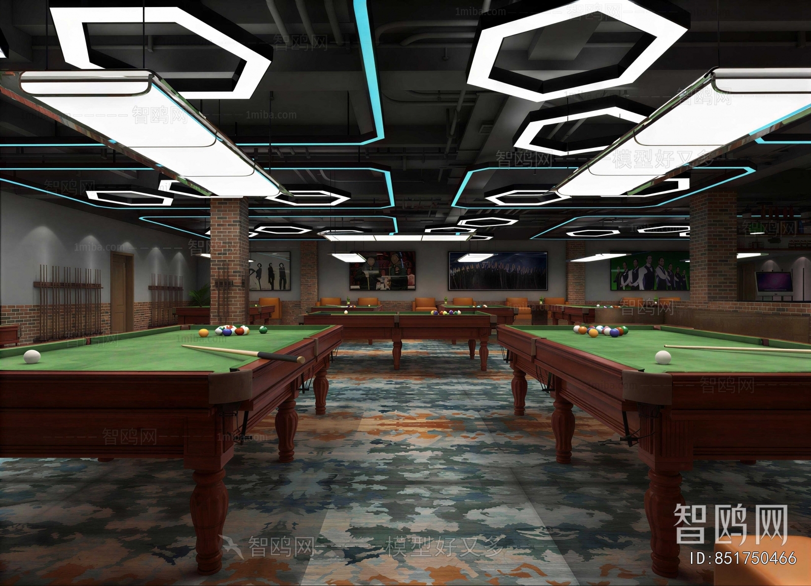 Industrial Style Billiard Room
