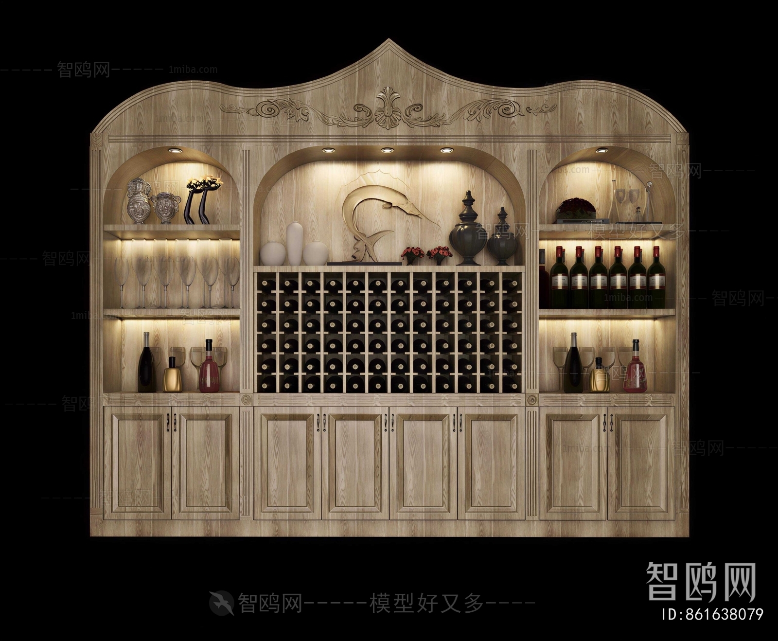 New Classical Style Wine Cabinet
