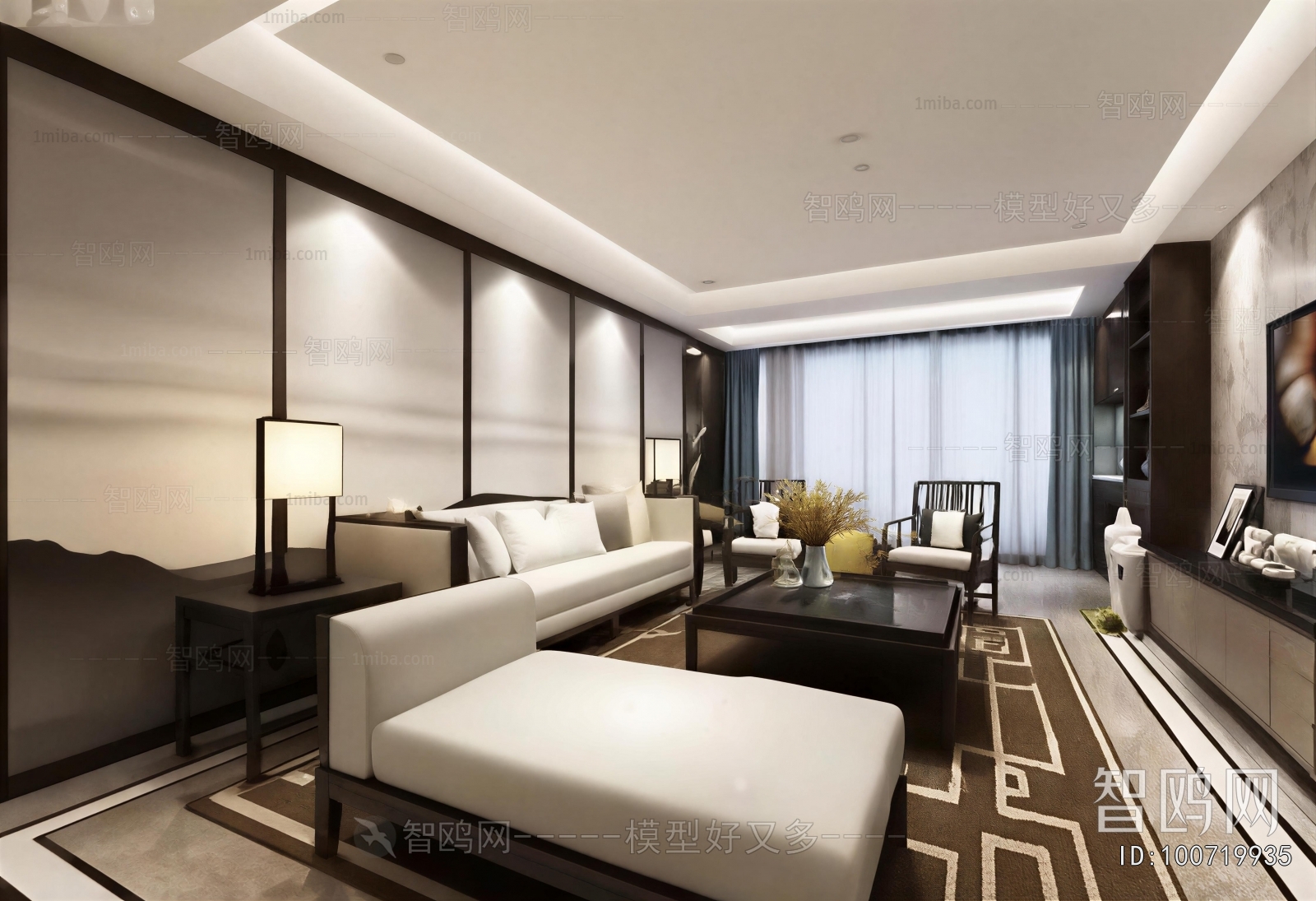 New Chinese Style A Living Room
