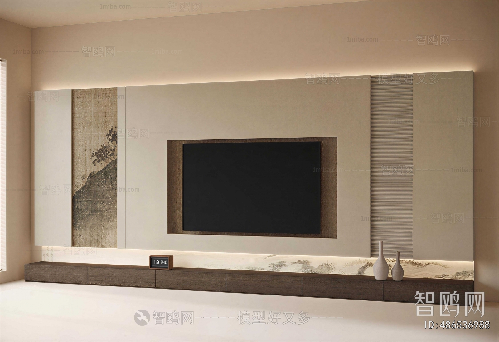 Wabi-sabi Style TV Wall