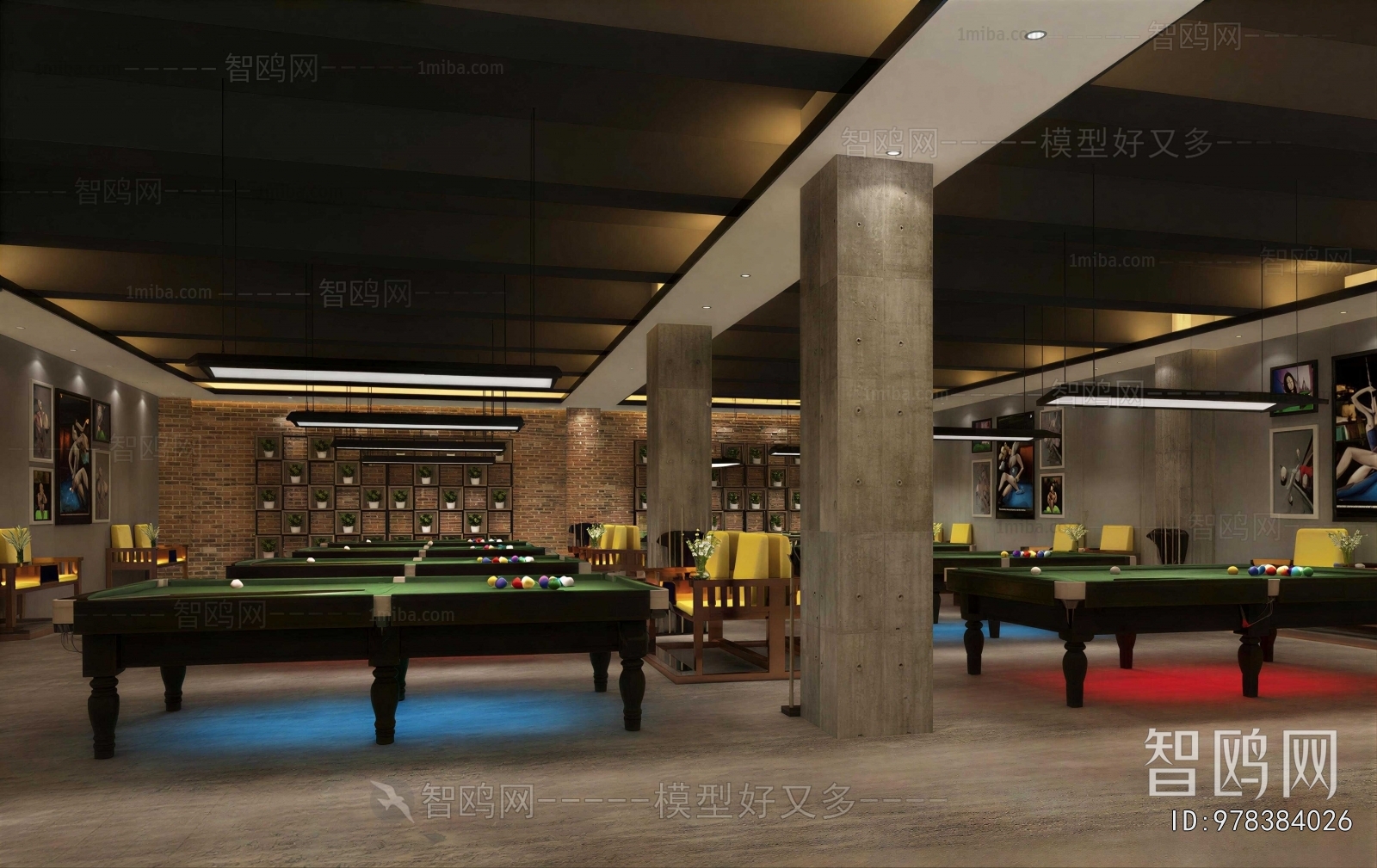 Industrial Style Billiard Room
