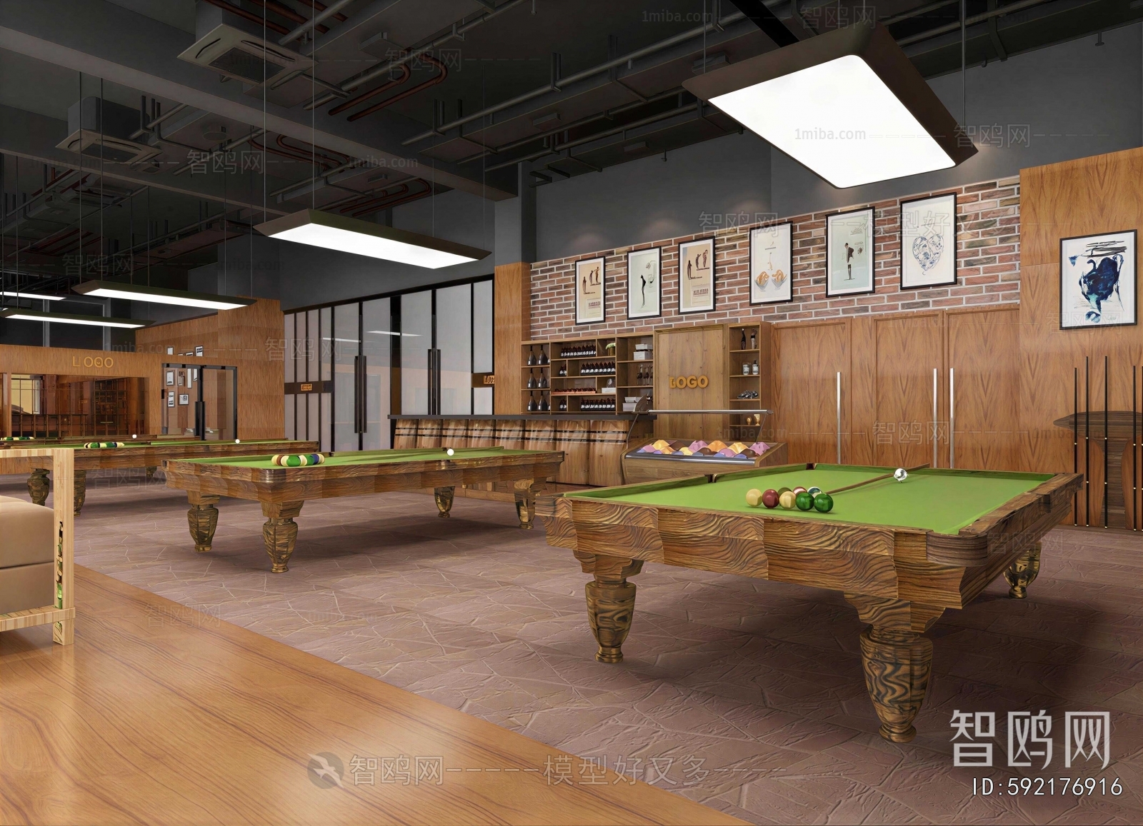 Industrial Style Billiard Room