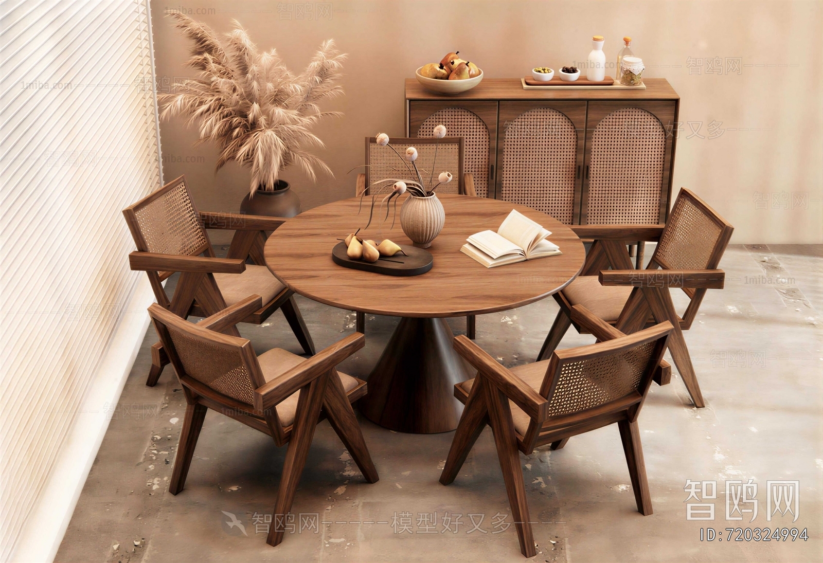 Wabi-sabi Style Dining Table And Chairs