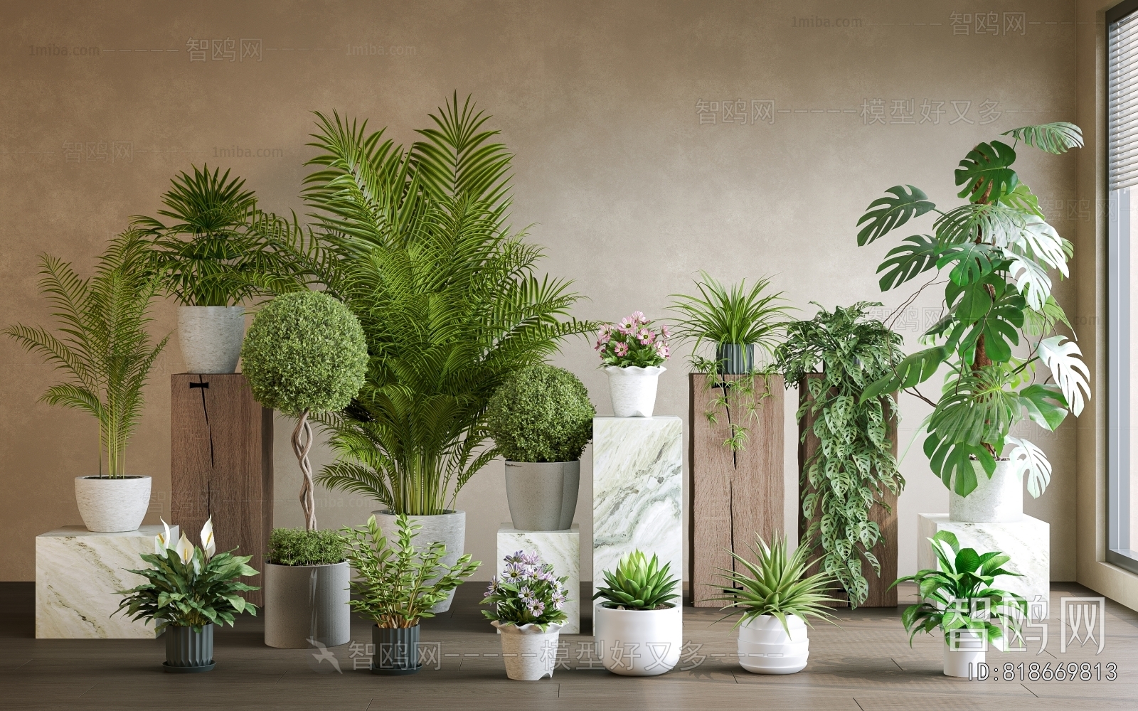 Modern Ground Green Plant Potted Plants