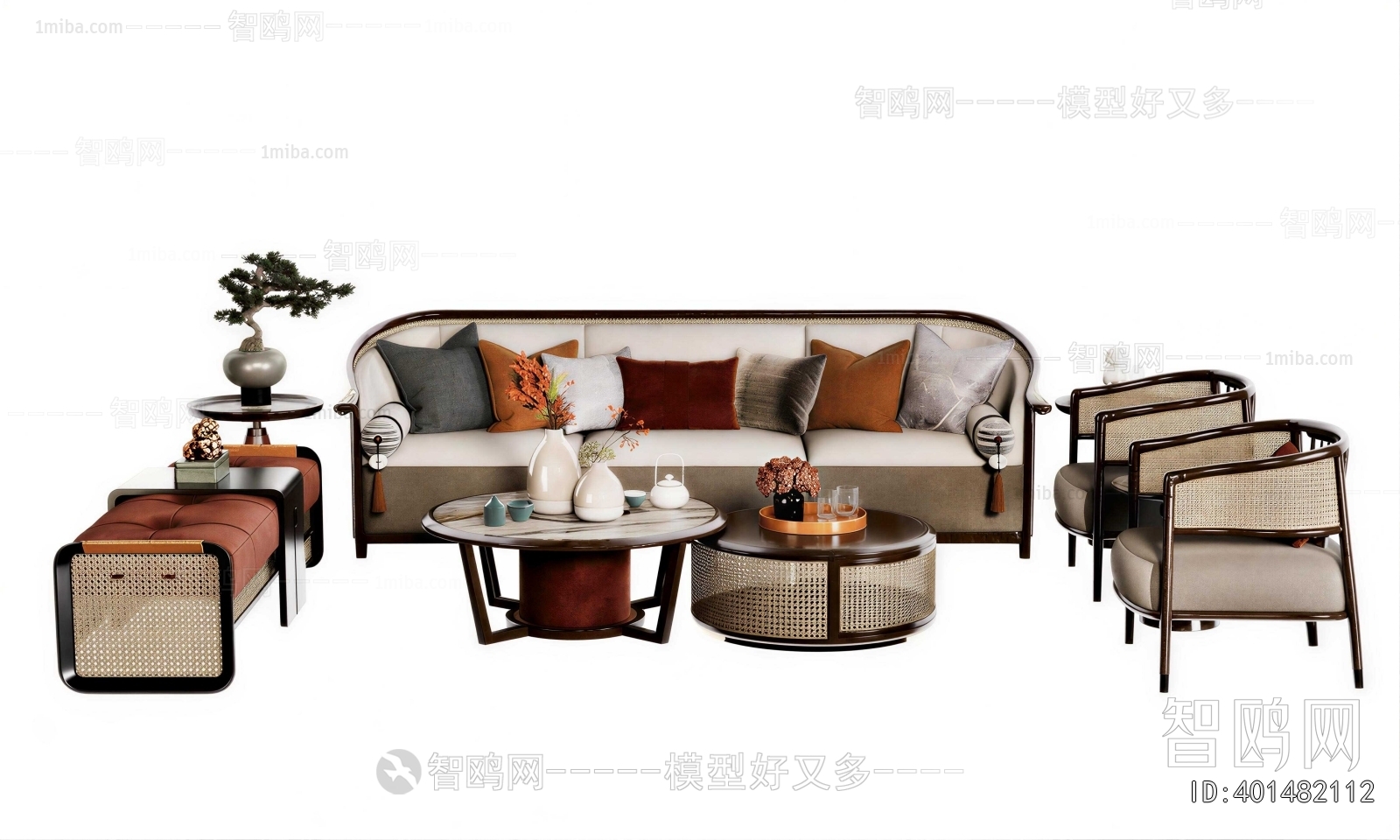 New Chinese Style Sofa Combination