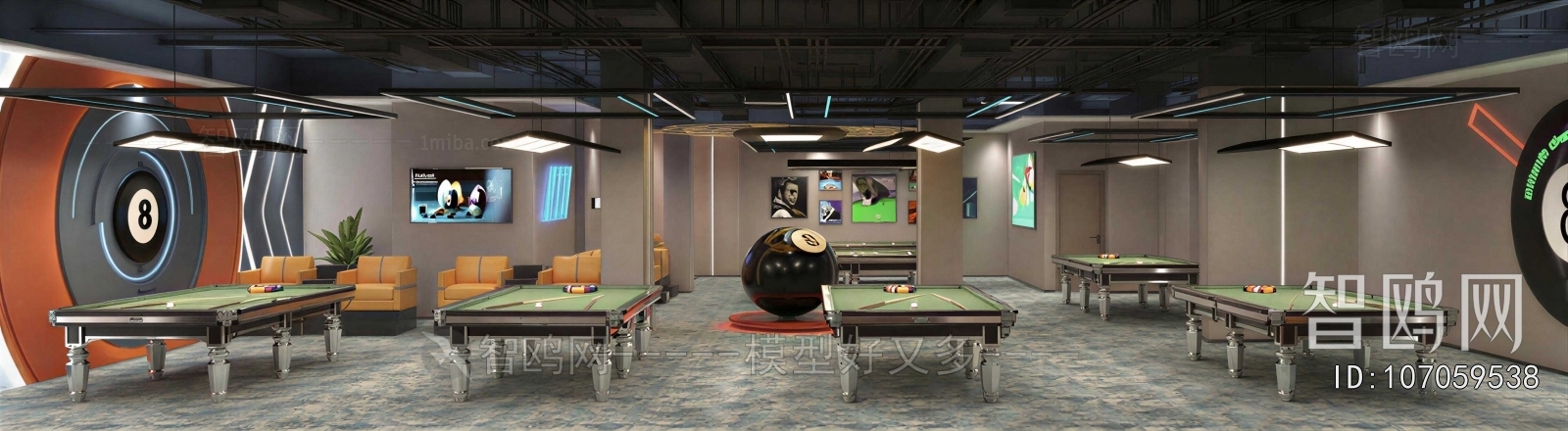 Industrial Style Billiard Room