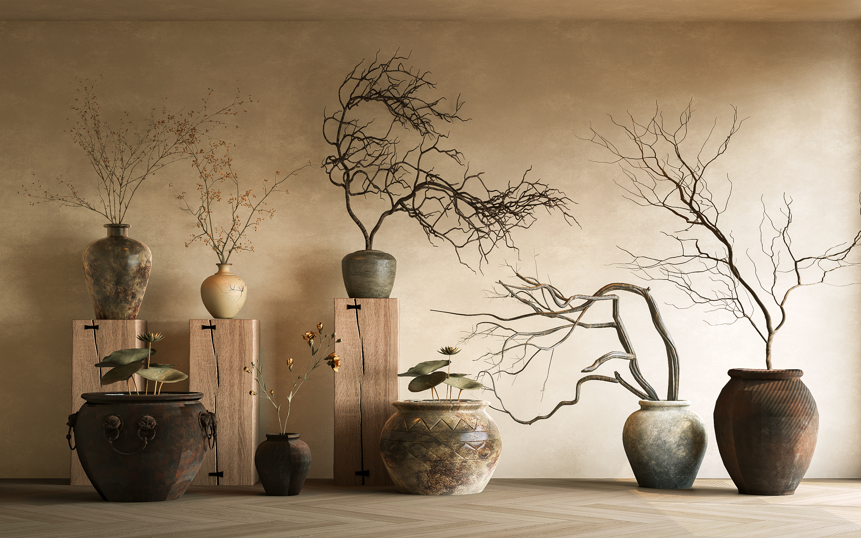Wabi-sabi Style Dried Branch