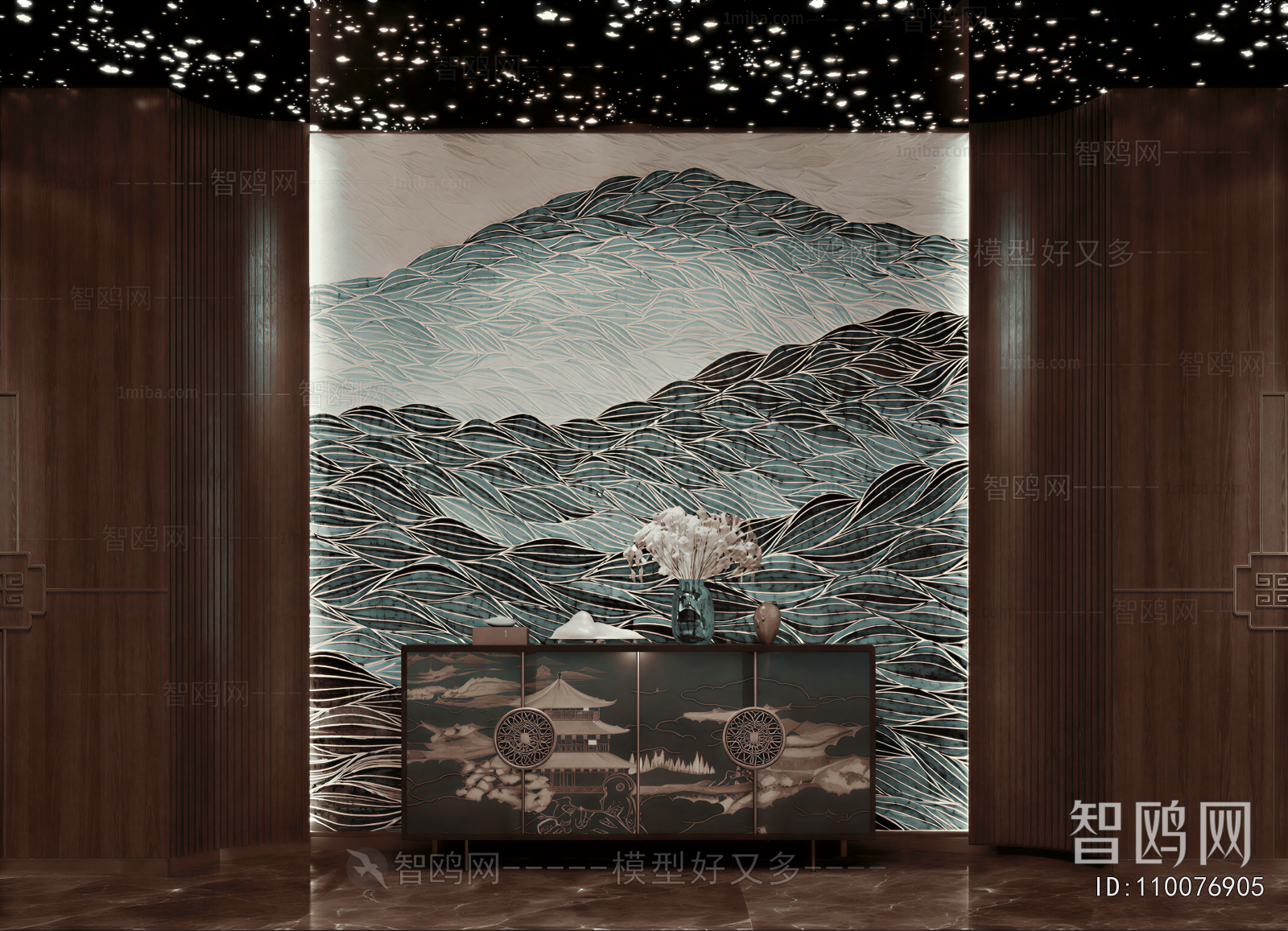 New Chinese Style TV Wall