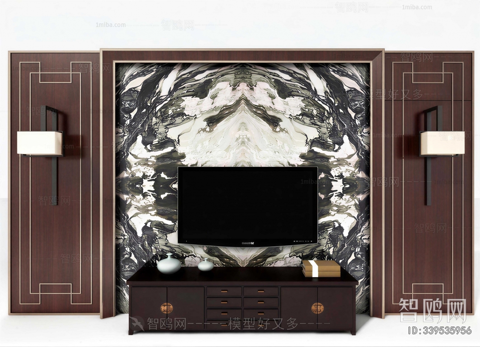 New Chinese Style TV Wall