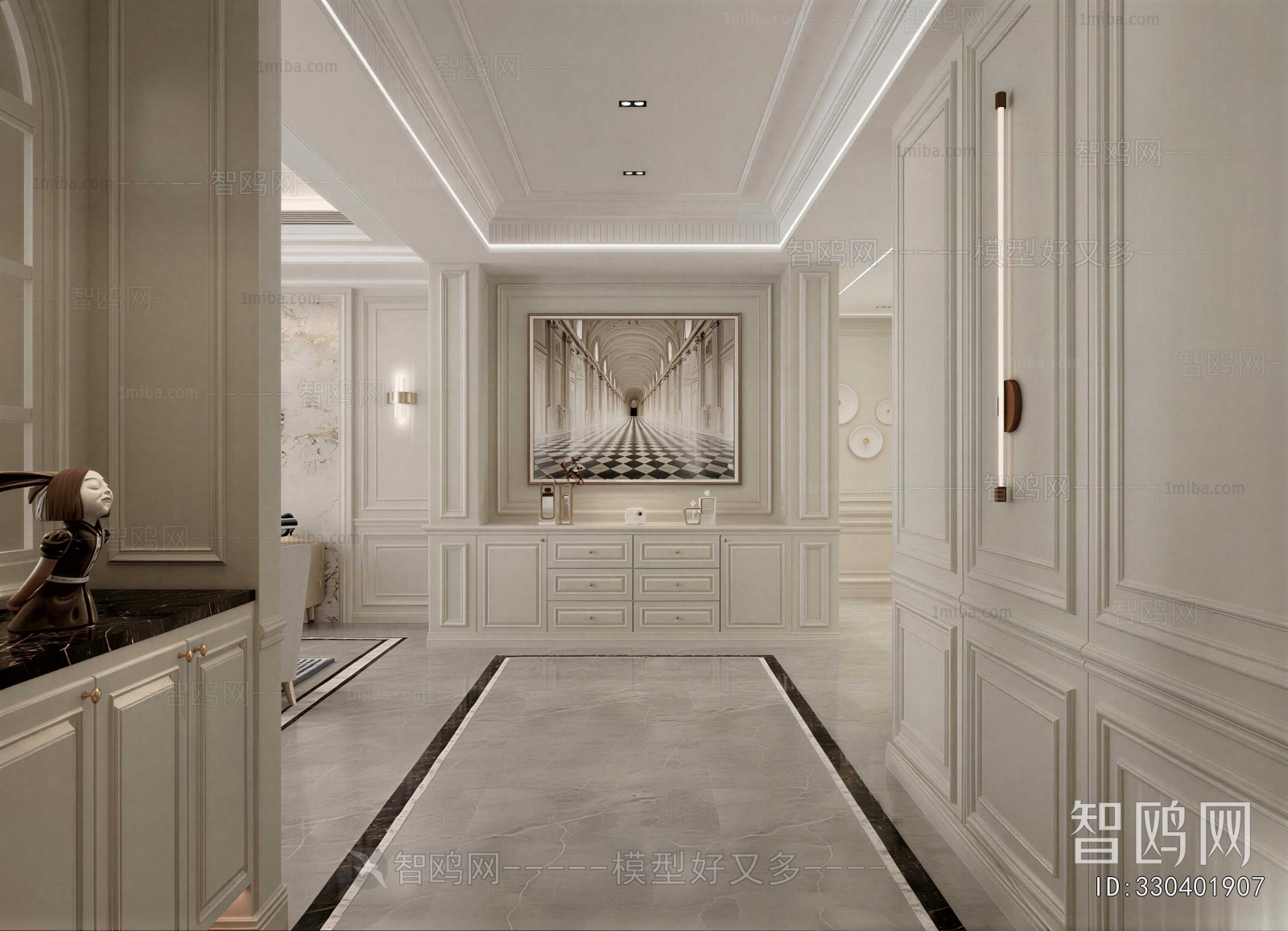 French Style Hallway