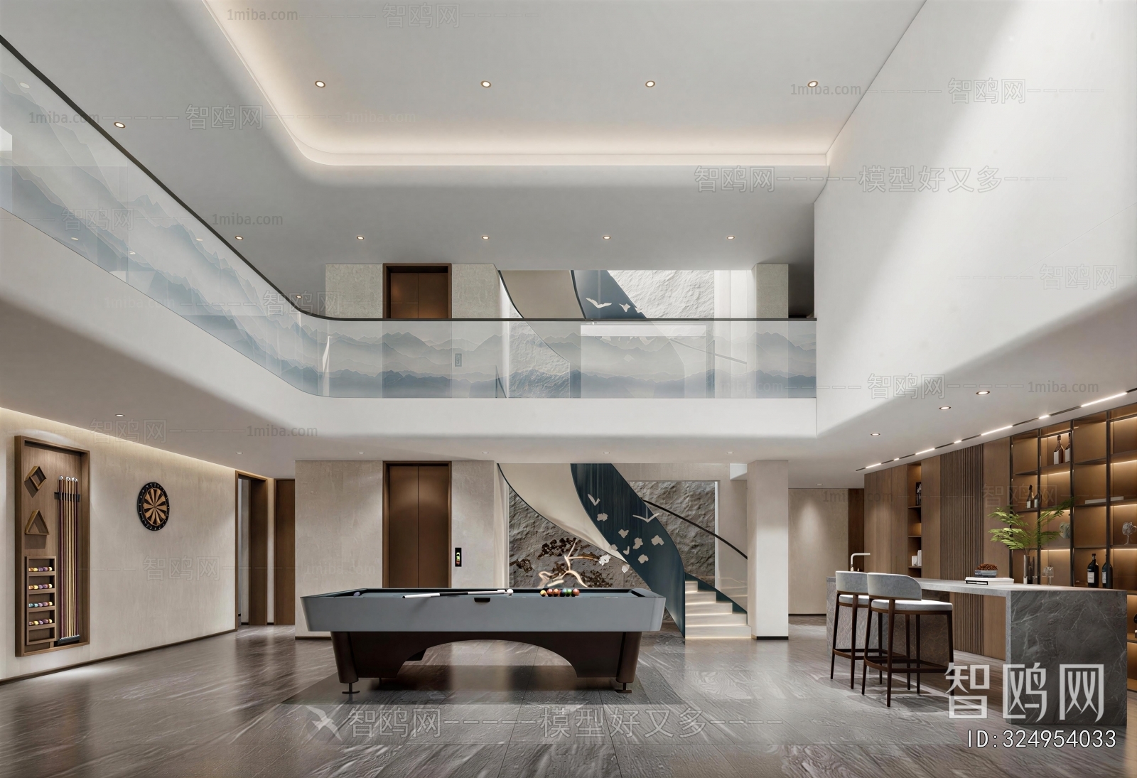 Modern Billiards Room