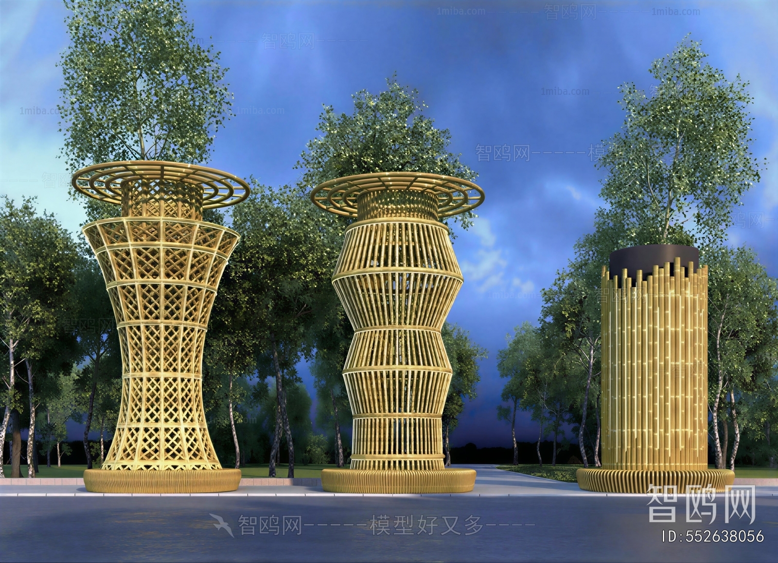 New Chinese Style Sculpture Sketch