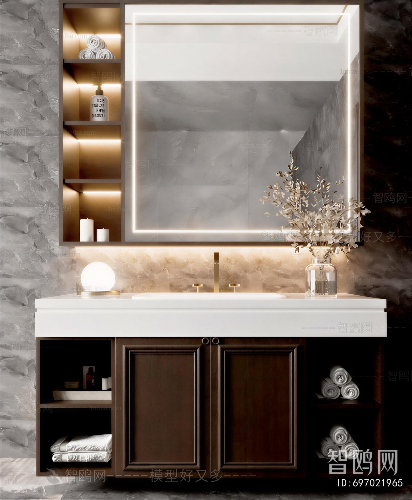 New Chinese Style Bathroom Cabinet