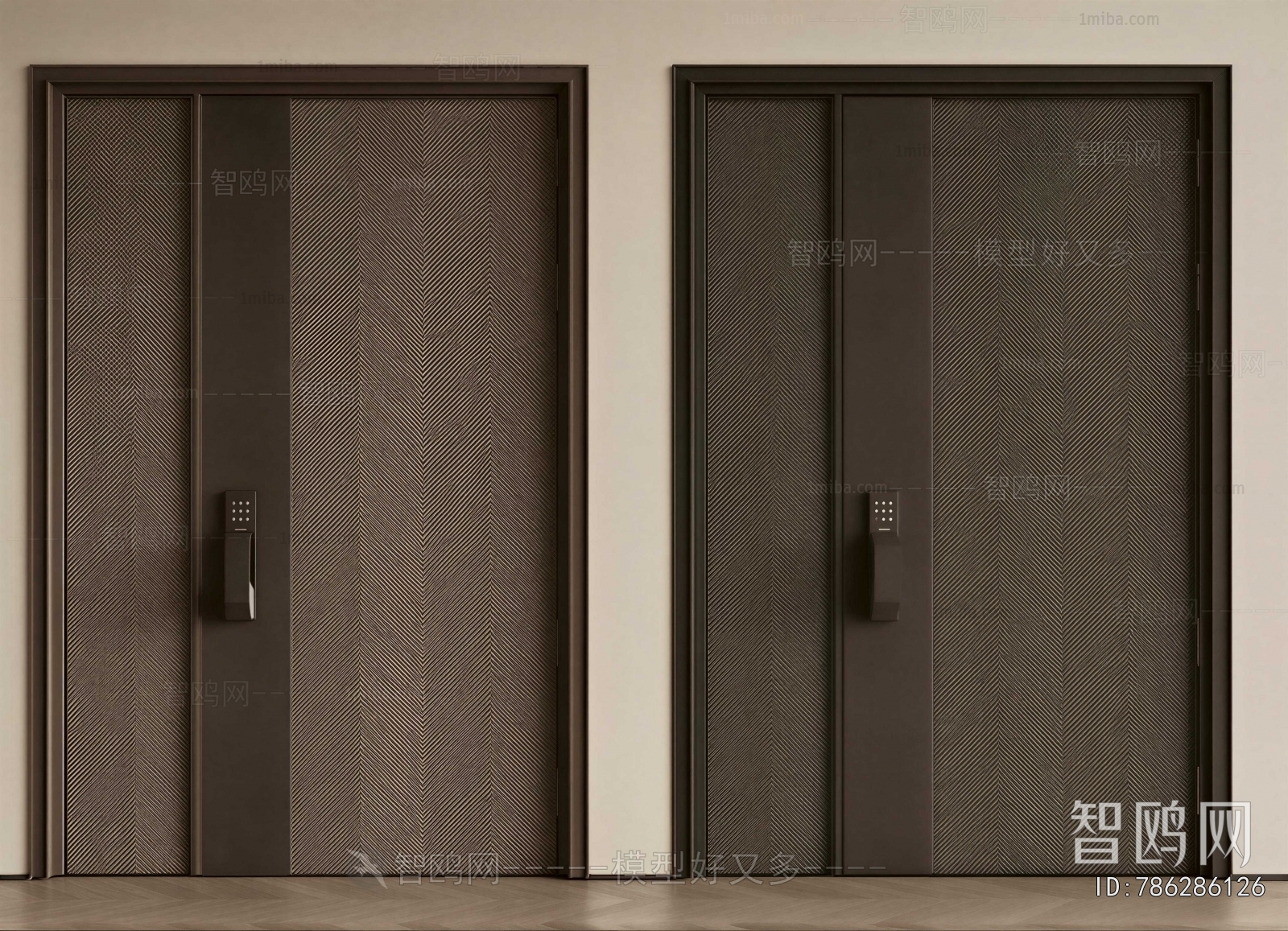 Modern Unequal Double Door