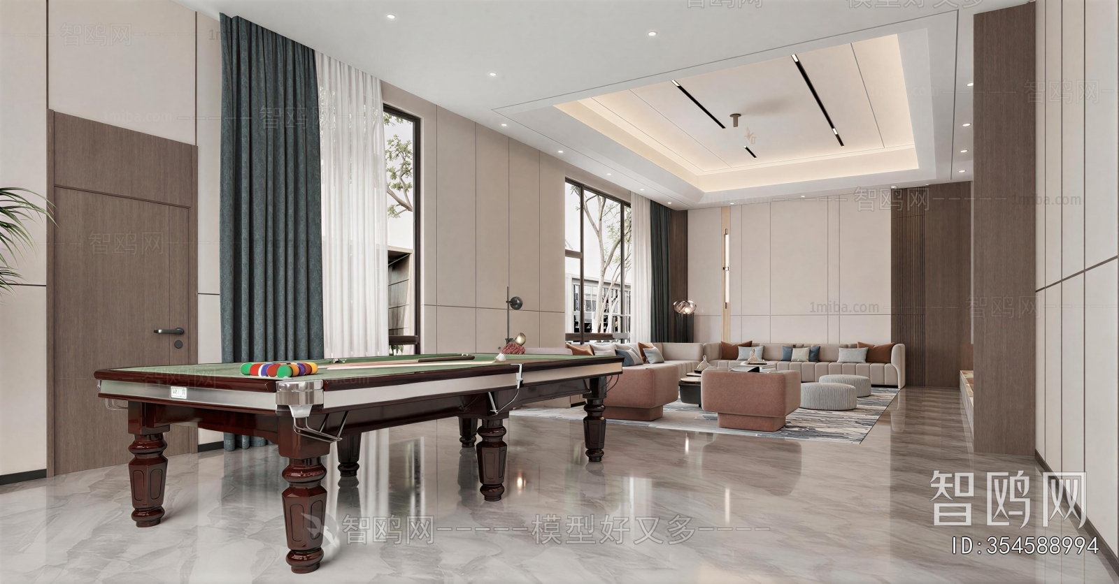 Modern Billiards Room