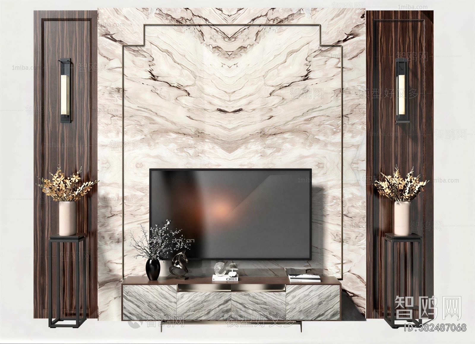New Chinese Style TV Wall