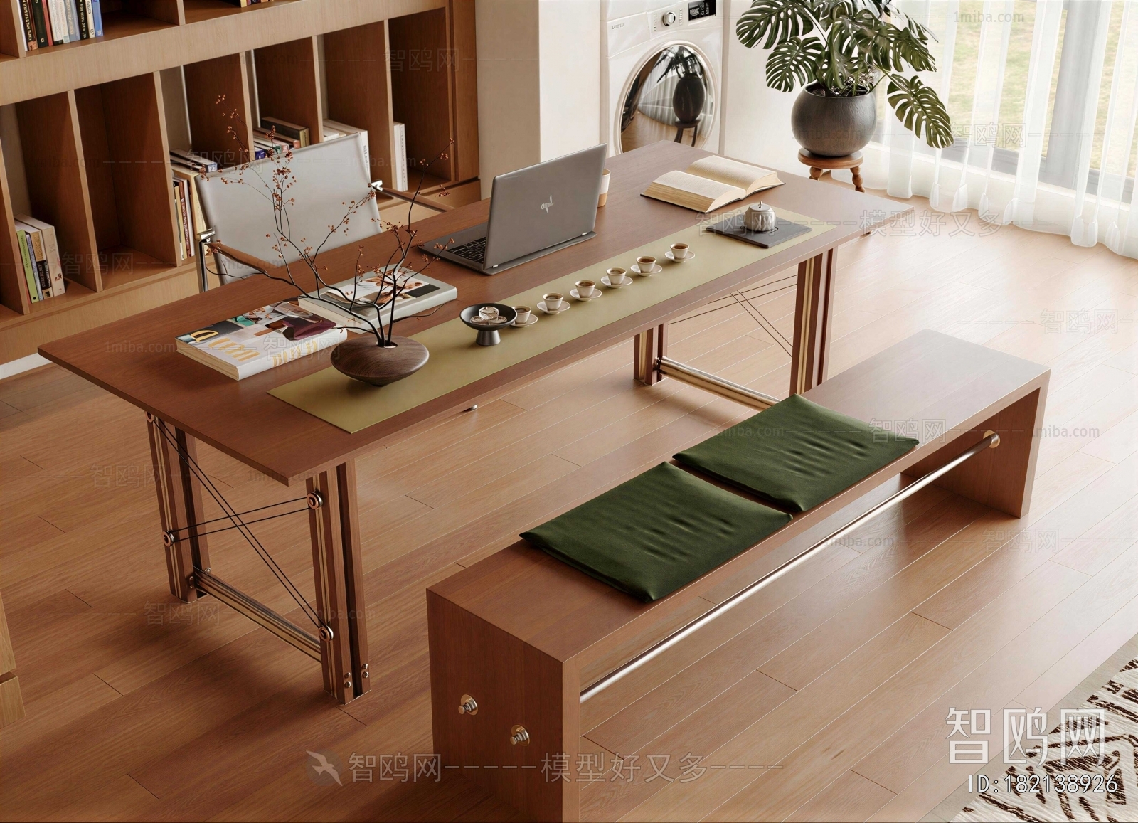 New Chinese Style Computer Desk And Chair