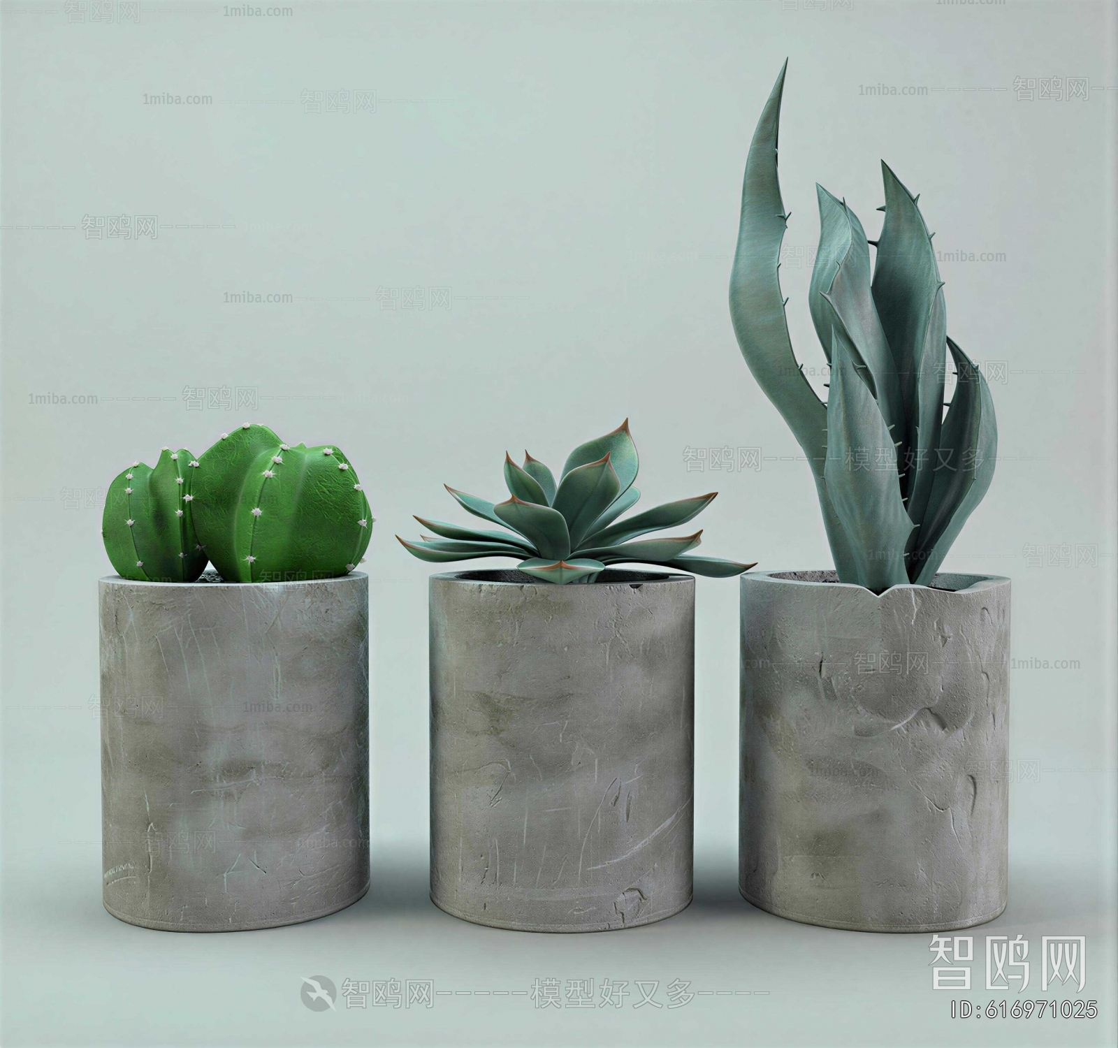 Modern Potted Green Plant