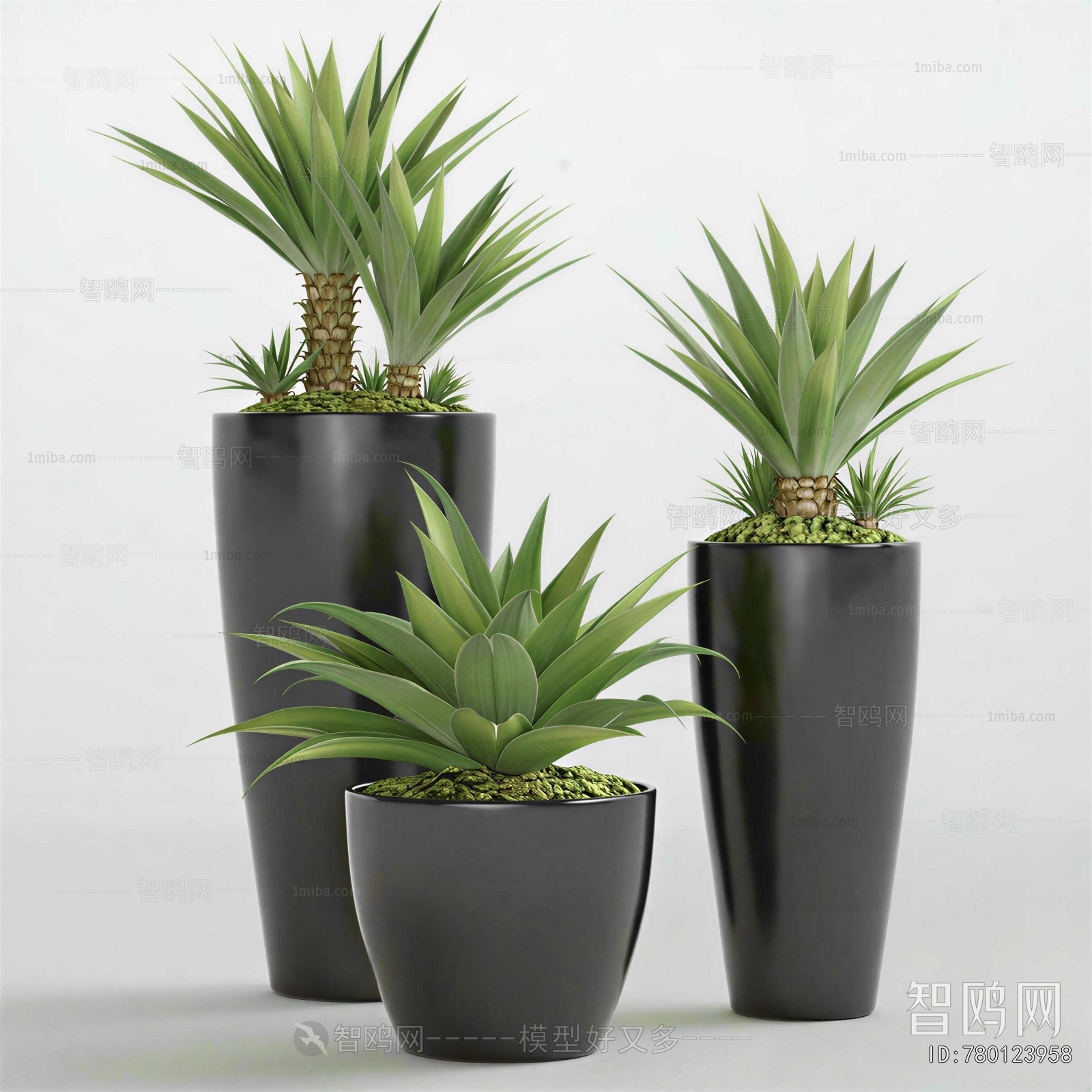 Modern Ground Green Plant Potted Plants
