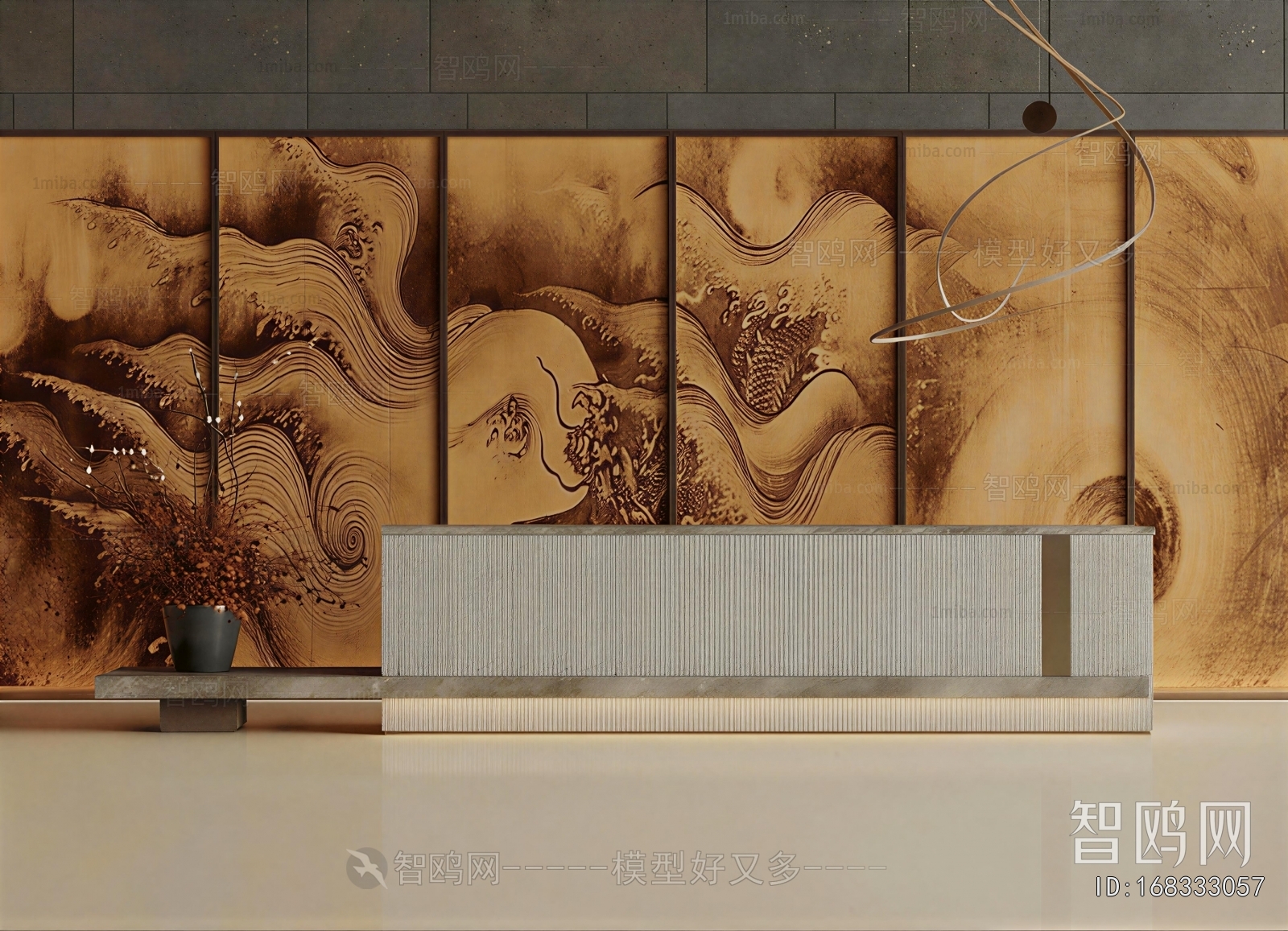 New Chinese Style Office Reception Desk