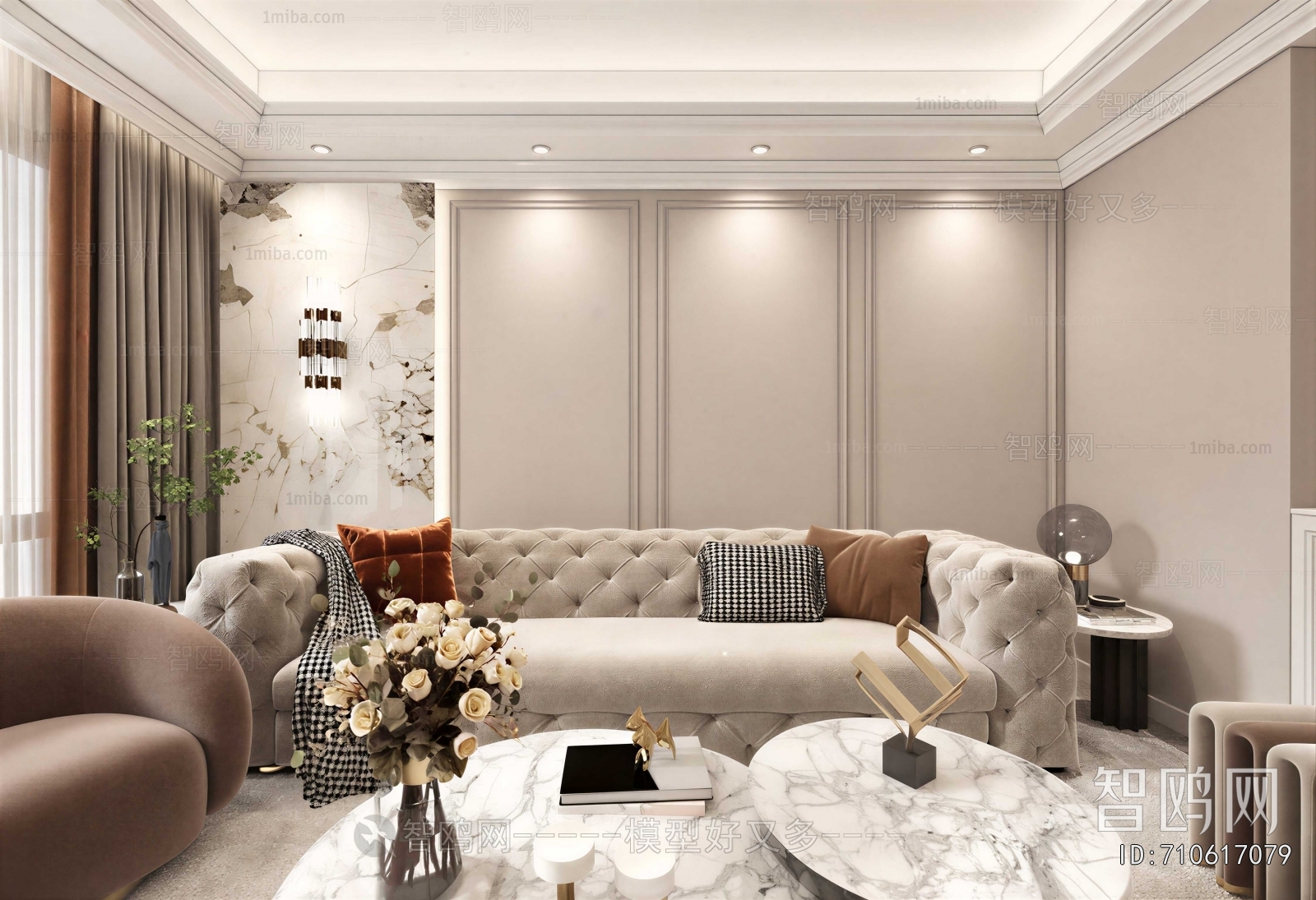 Simple European Style A Living Room