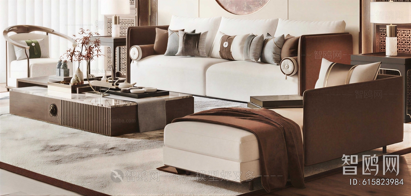 New Chinese Style Sofa Combination