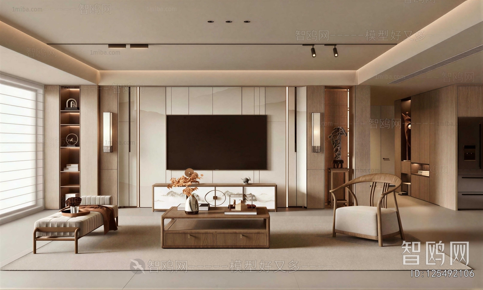 New Chinese Style A Living Room