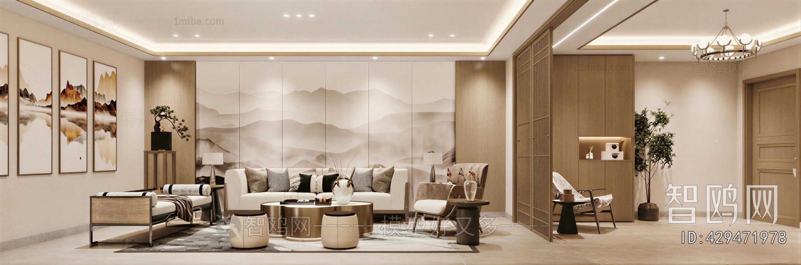 New Chinese Style A Living Room