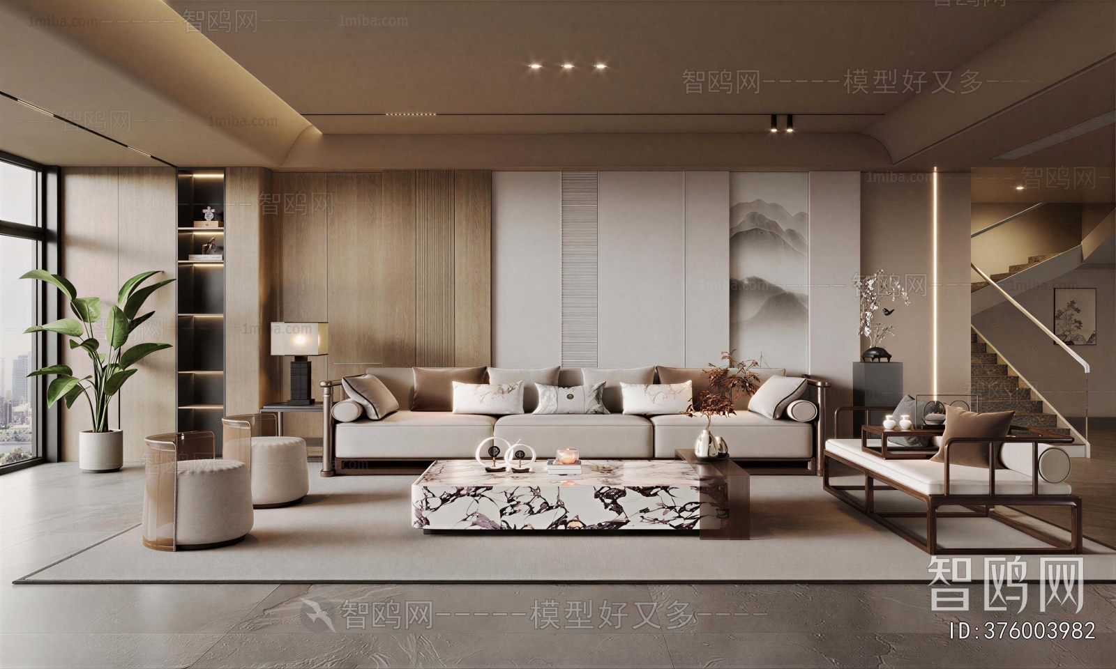 New Chinese Style A Living Room
