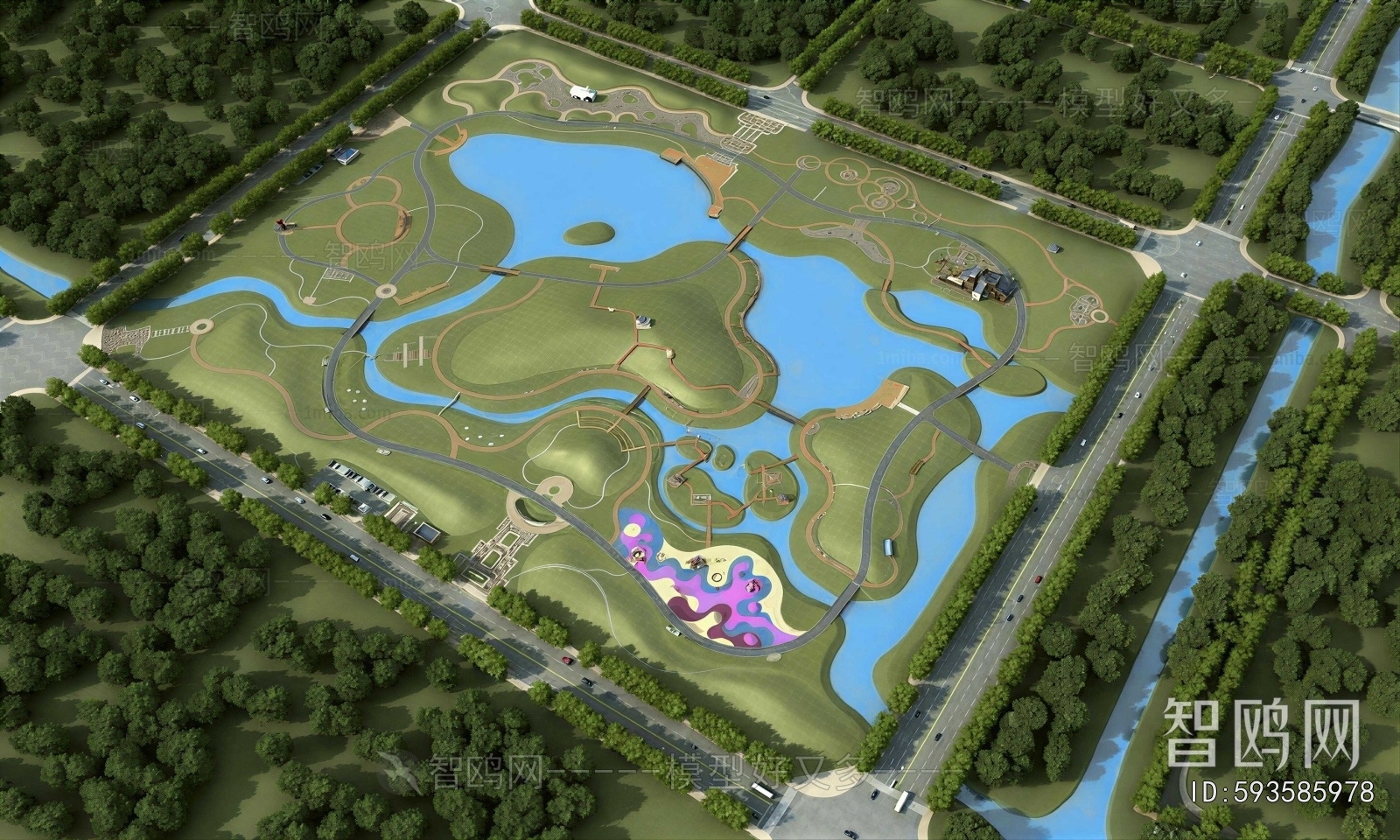Modern Architectural Bird's-eye View Planning