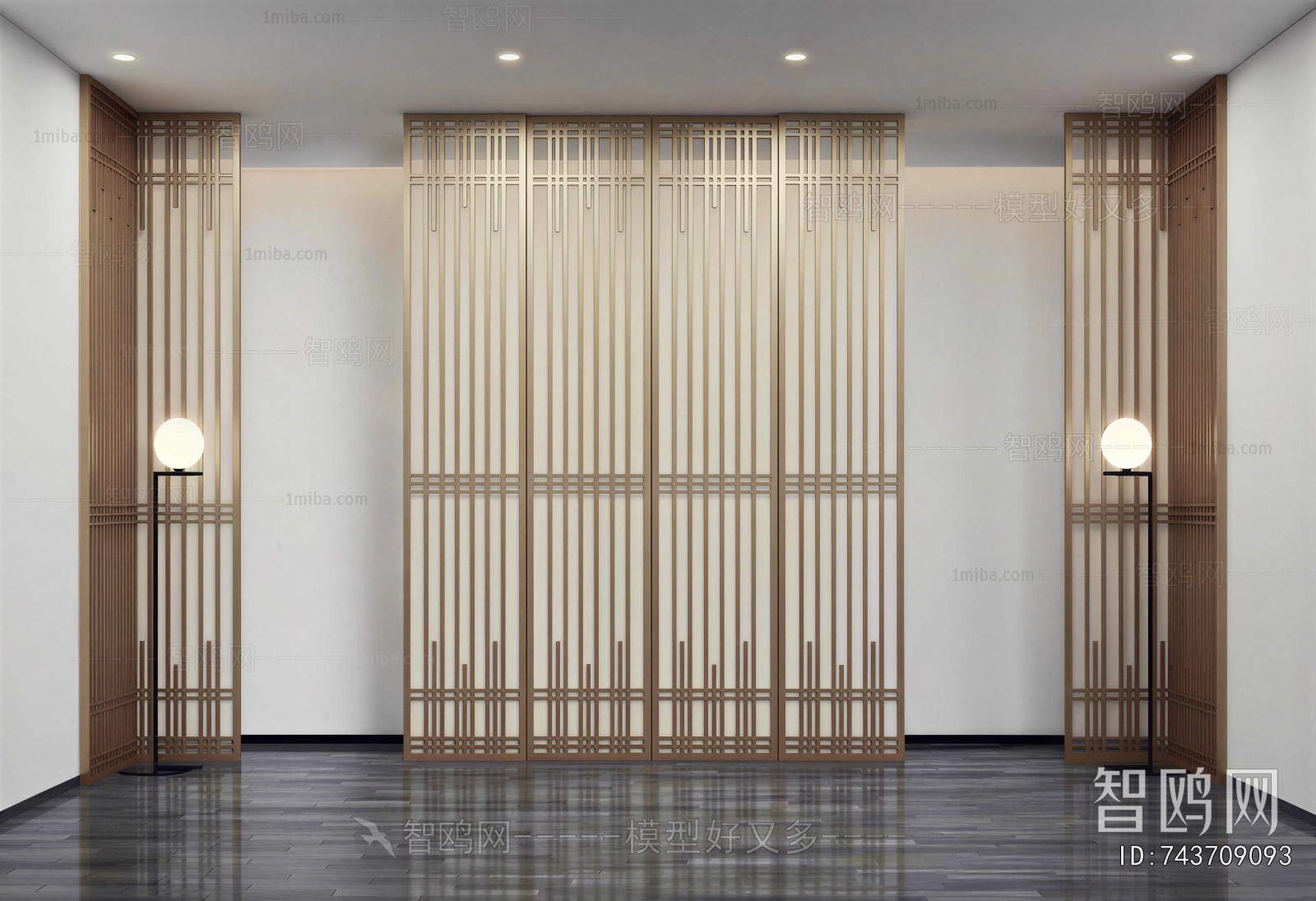 New Chinese Style Metal Screen Partition