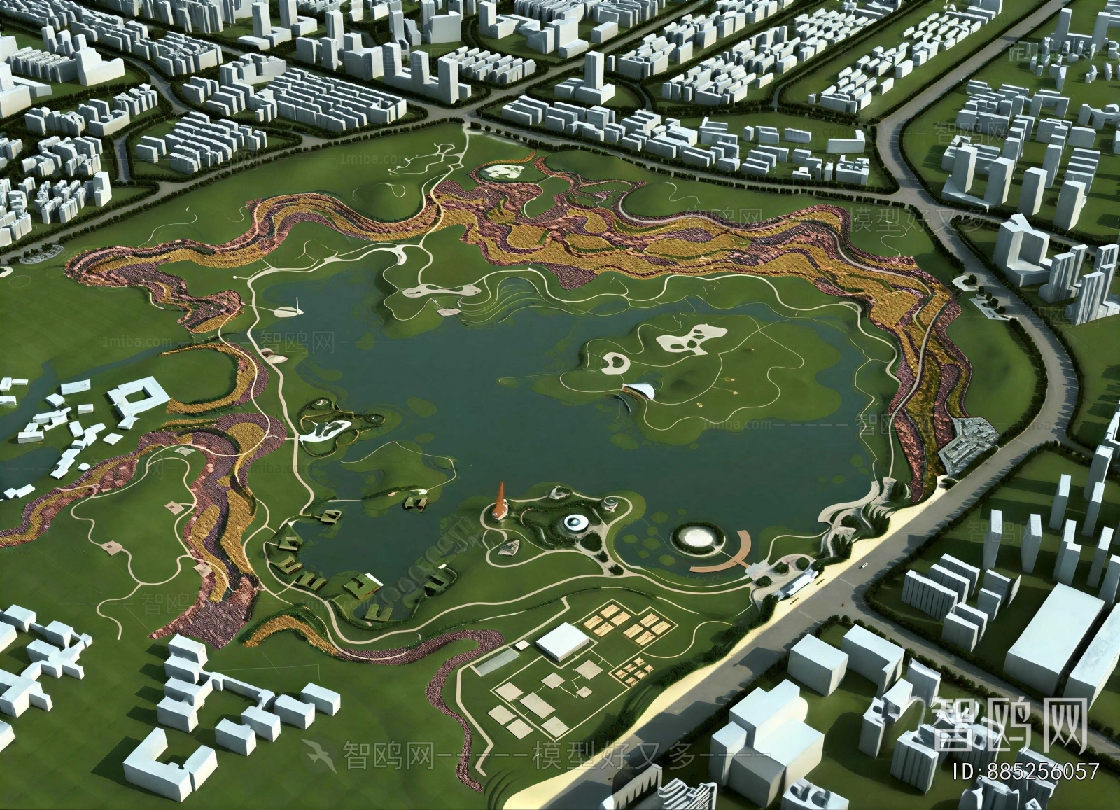 Modern Architectural Bird's-eye View Planning