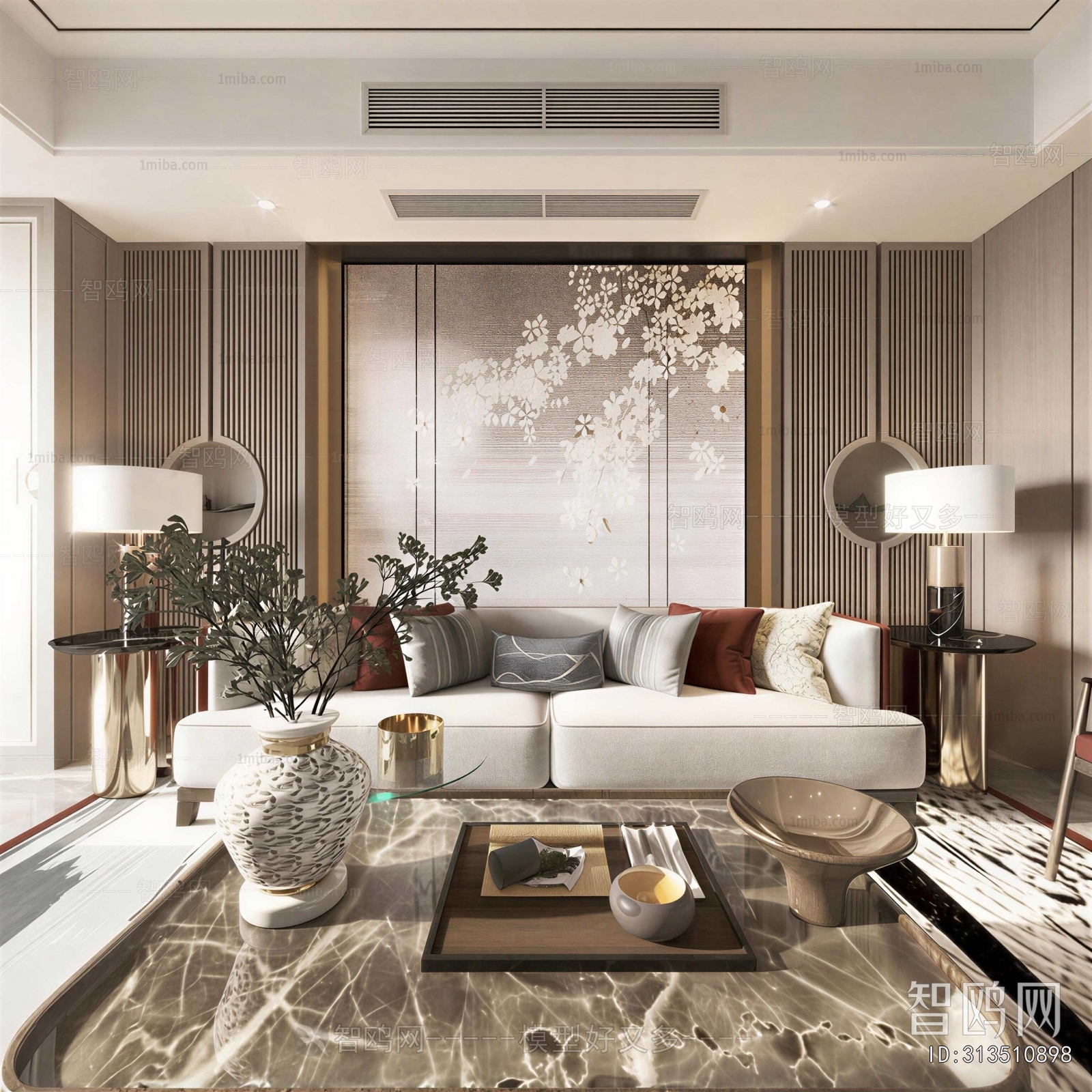New Chinese Style A Living Room