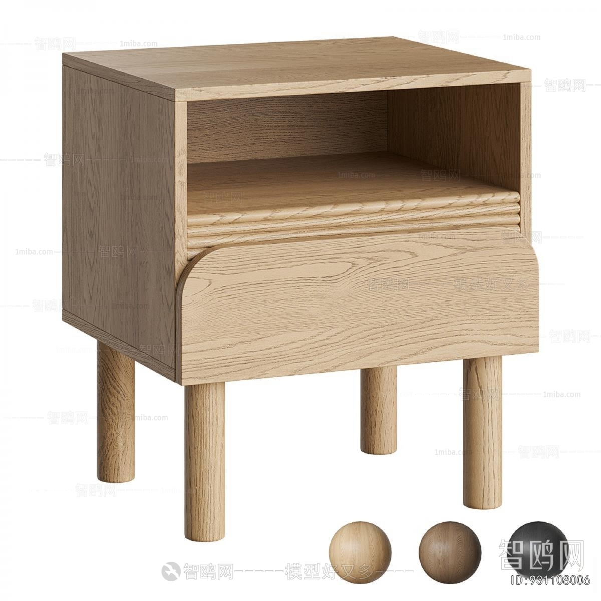Wabi-sabi Style Bedside Cupboard