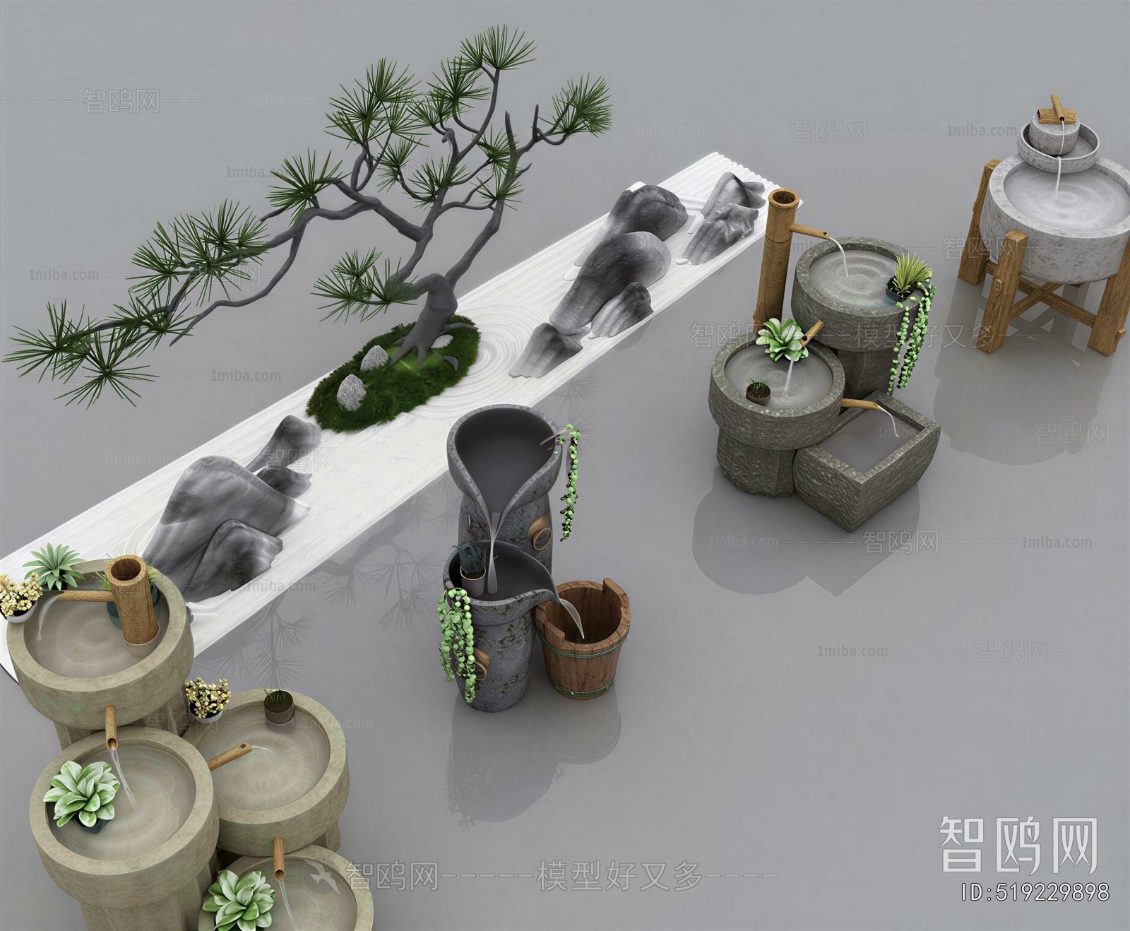 New Chinese Style Rockery Waterscape
