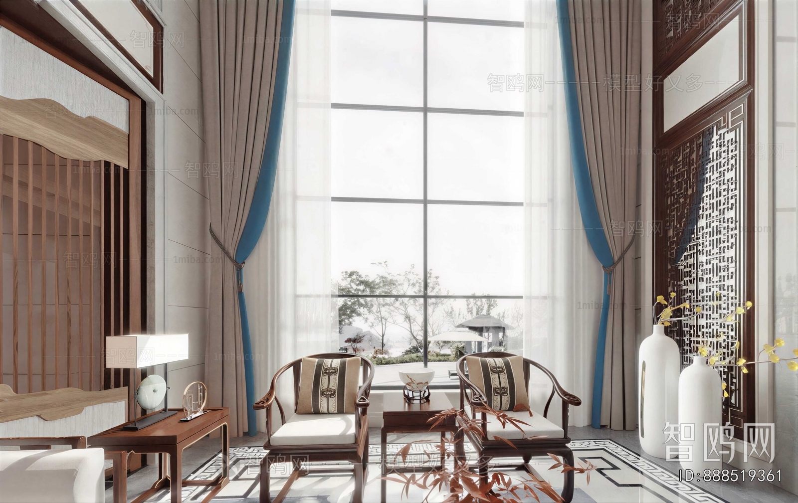New Chinese Style A Living Room