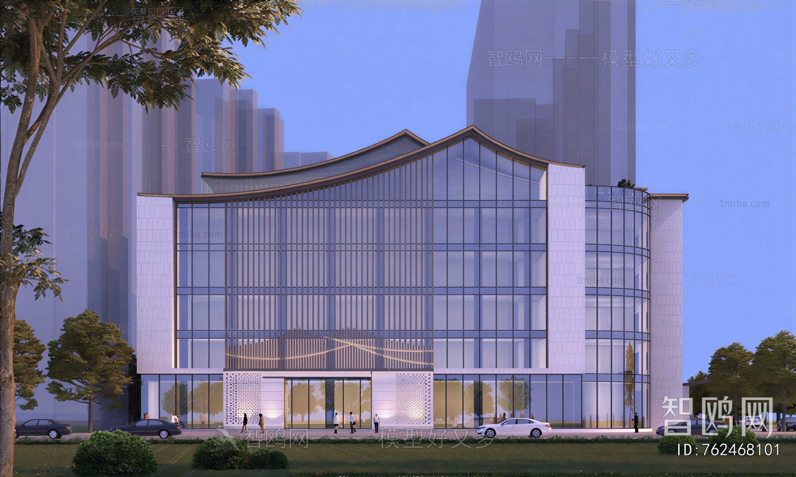 New Chinese Style Appearance Of Commercial Building