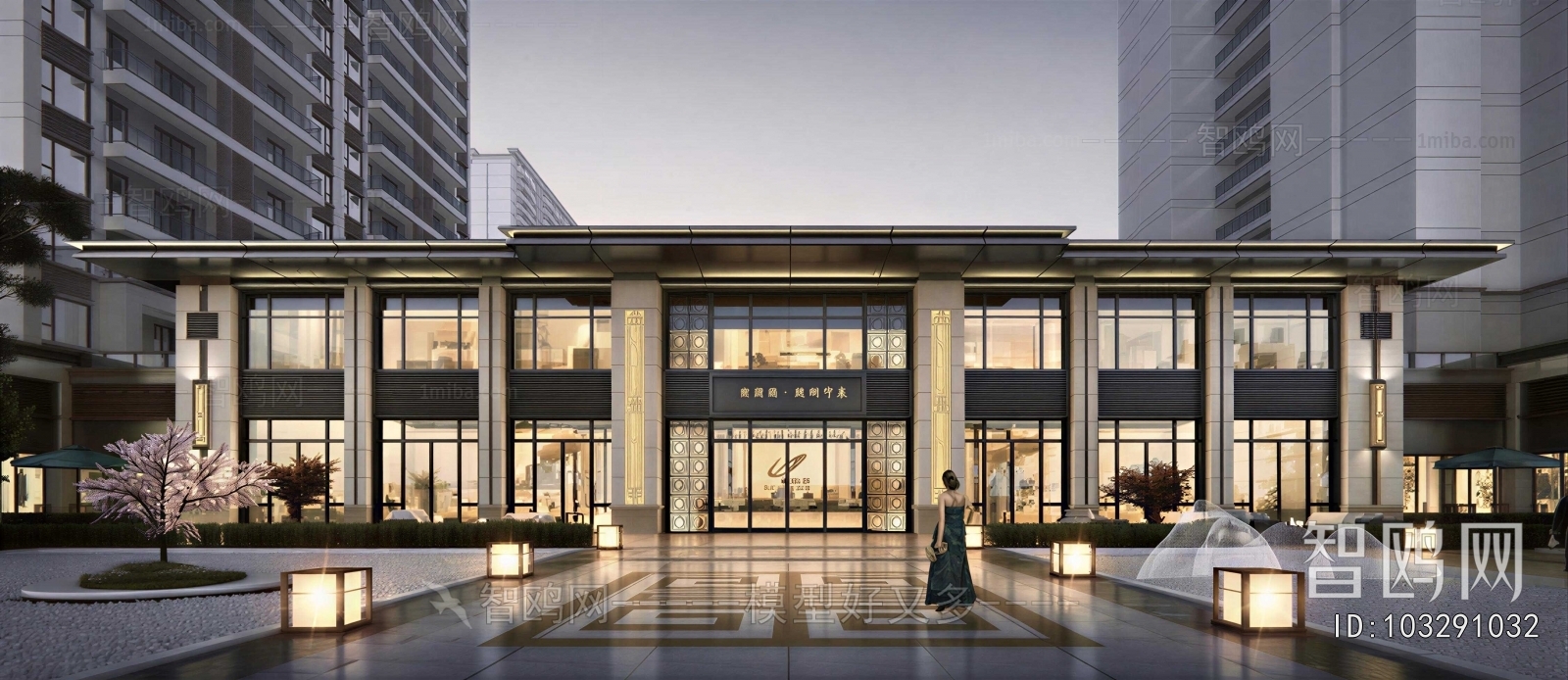 New Chinese Style Appearance Of Commercial Building