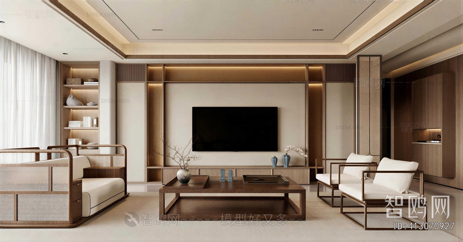 New Chinese Style A Living Room