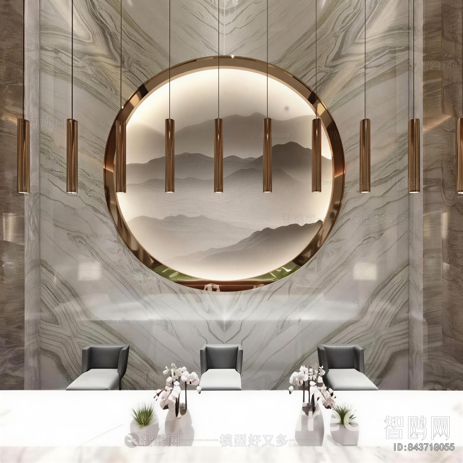 New Chinese Style Reception Desk