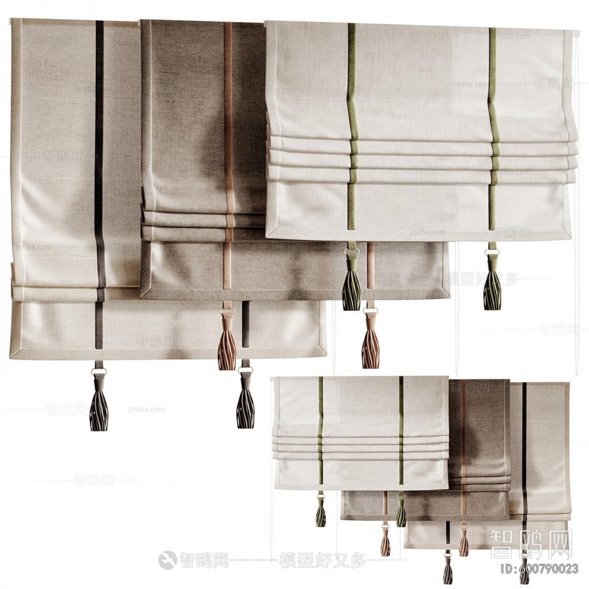 New Chinese Style Roman Curtain