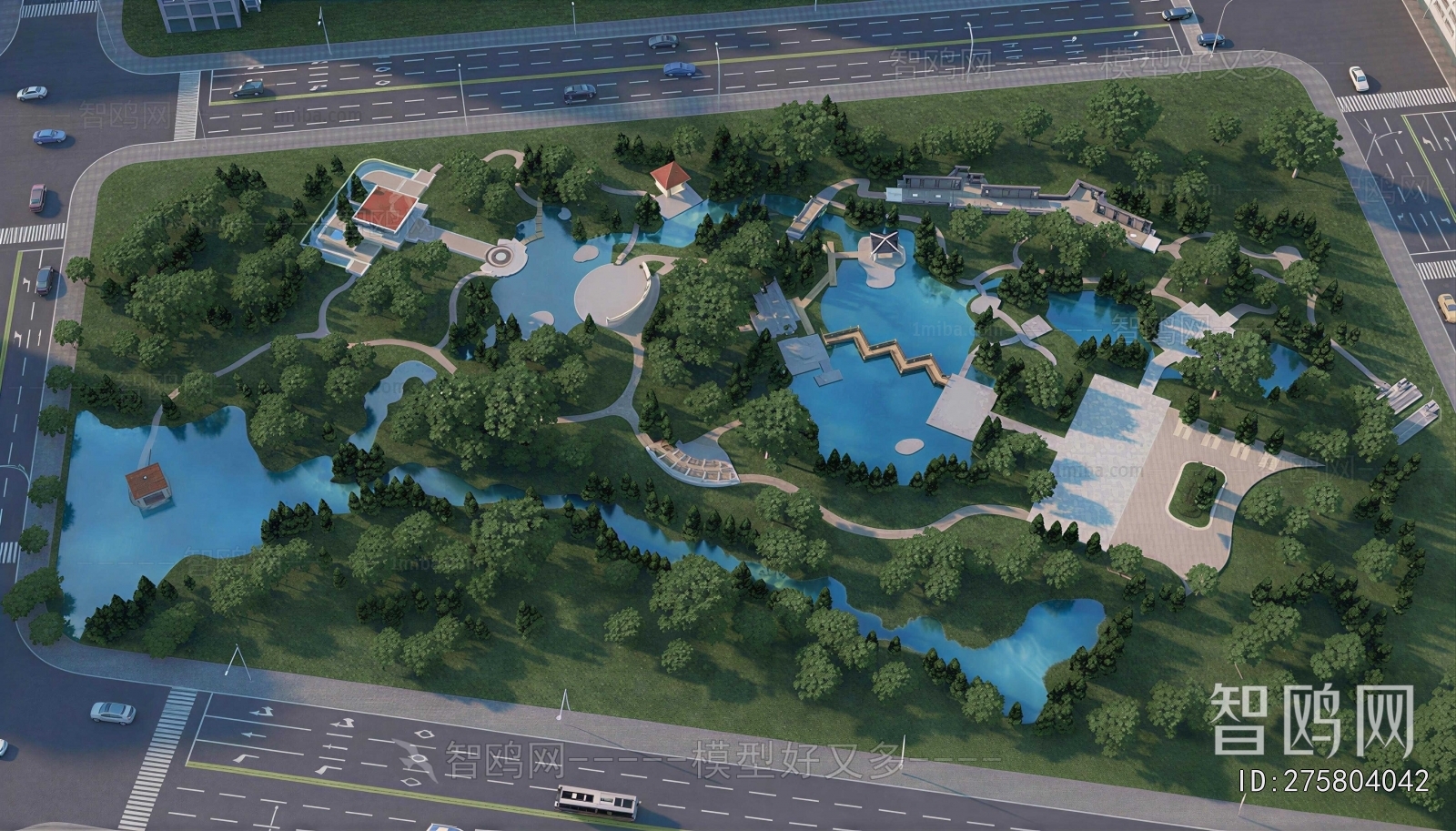 New Chinese Style Architectural Bird's-eye View Planning