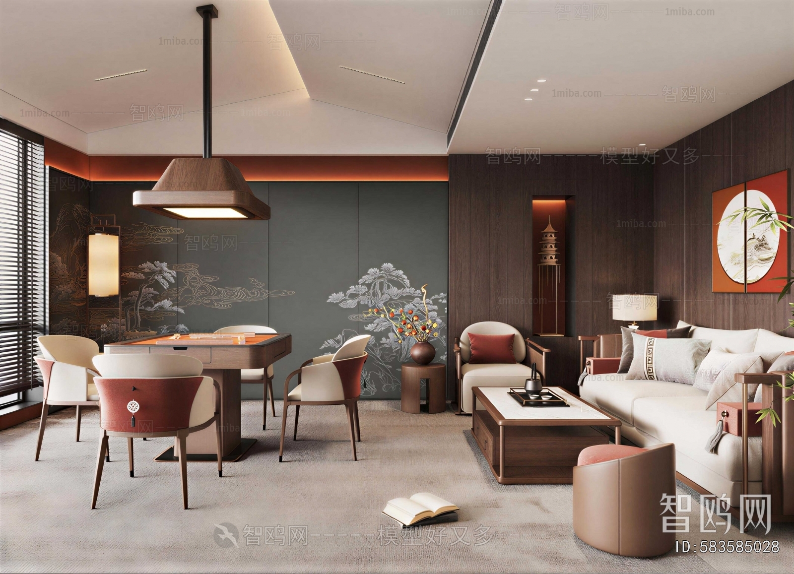 New Chinese Style Chess And Card Room