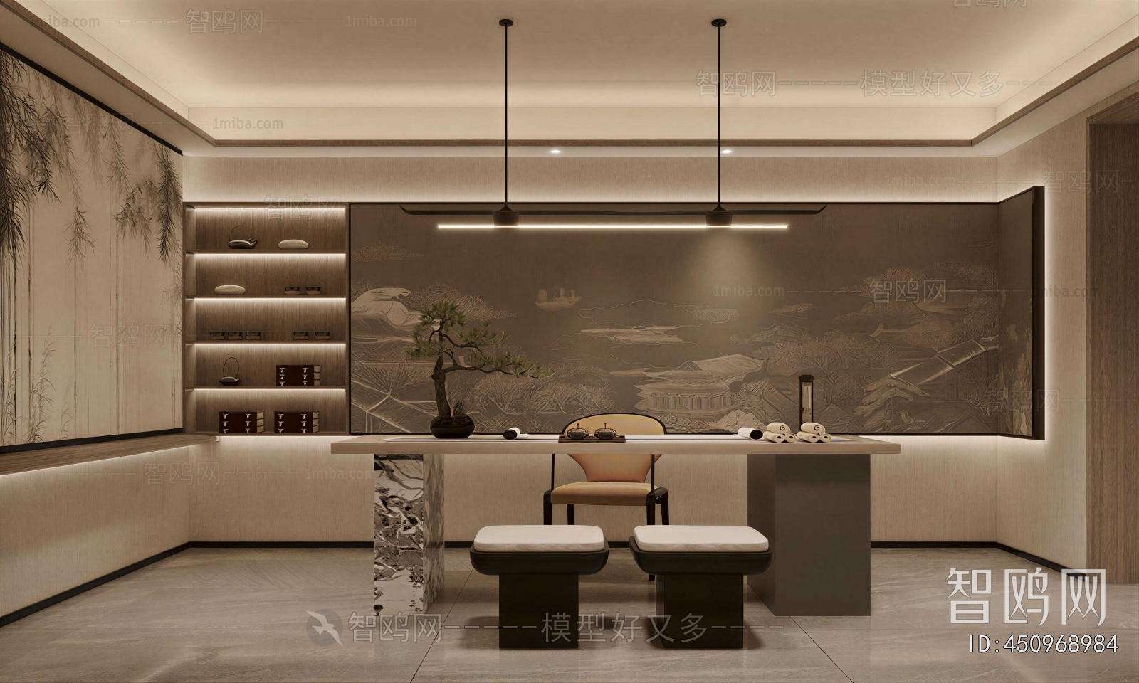 New Chinese Style Study Space