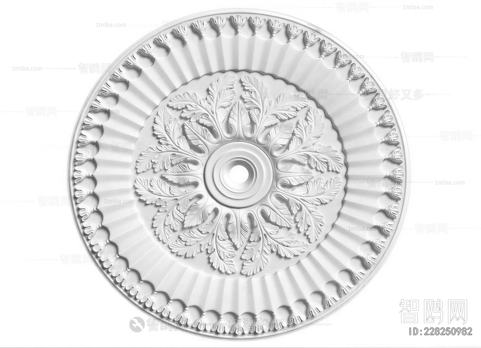 European Style Plaster Carved Top Plate