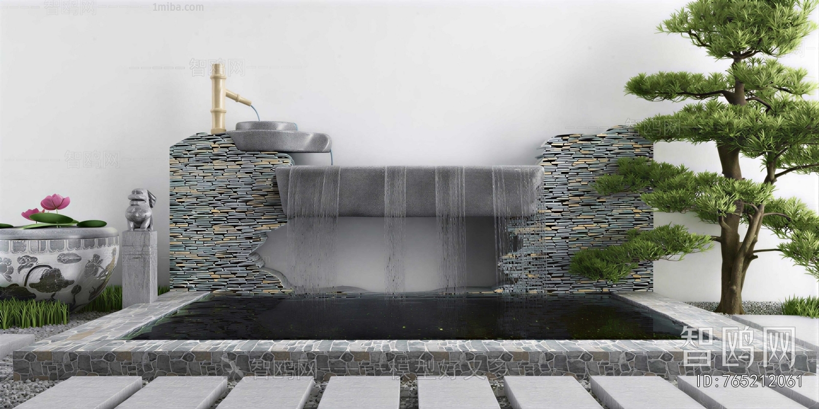 New Chinese Style Rockery Waterscape